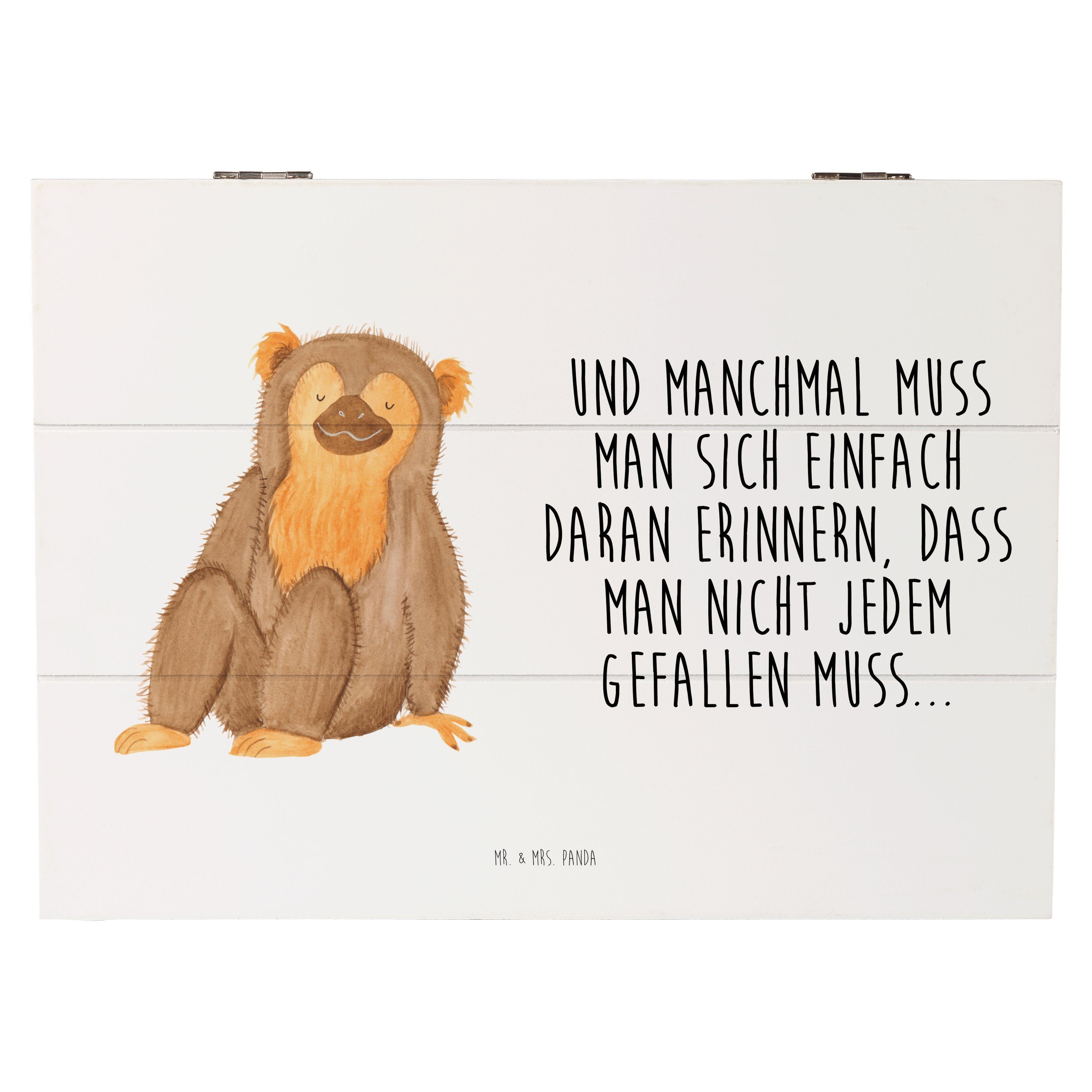 Dekokiste Affe - Weiß - Geschenk, Dekokiste, Selbstbewusstsein, Aufbewahrungsbo