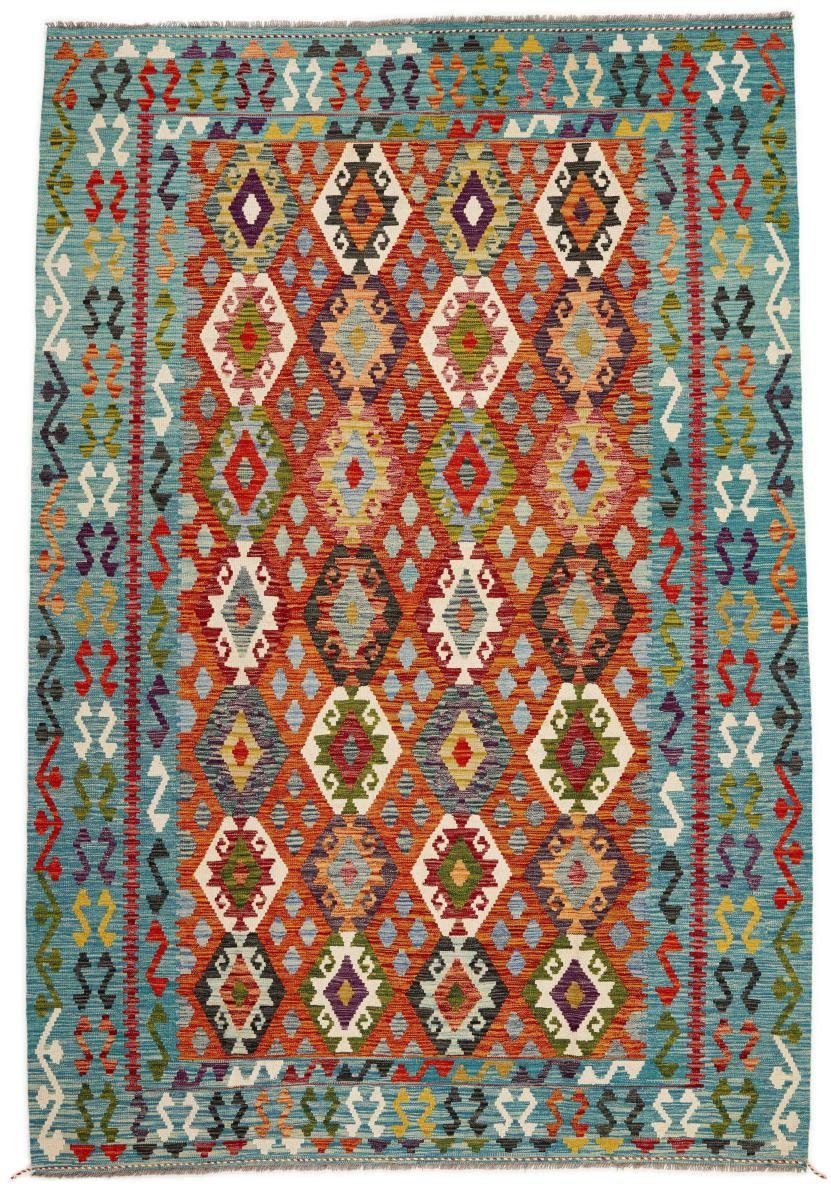 Orientteppich Kelim Afghan 207x304 Handgewebter Orientteppich, Nain Trading, rechteckig, Höhe: 3 mm