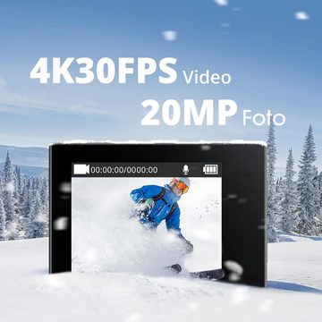 Akaso 4K 20 Megapixel WiFi Unterwasser 40m Ultra HD Touchscreen, Action Cam (IEEE 802, 170° einstellbarer Weitwinkel, EIS Anti-Shake, 5x Zoom, Grau)