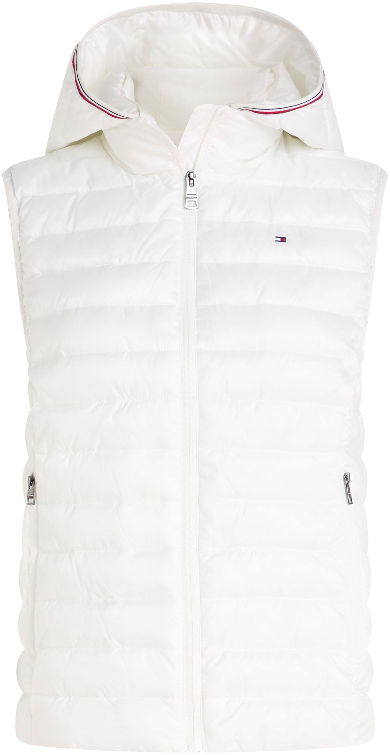 Tommy Hilfiger Steppweste LW PADDED GLOBAL STRIPE VEST mit Elastic-Band Ecru