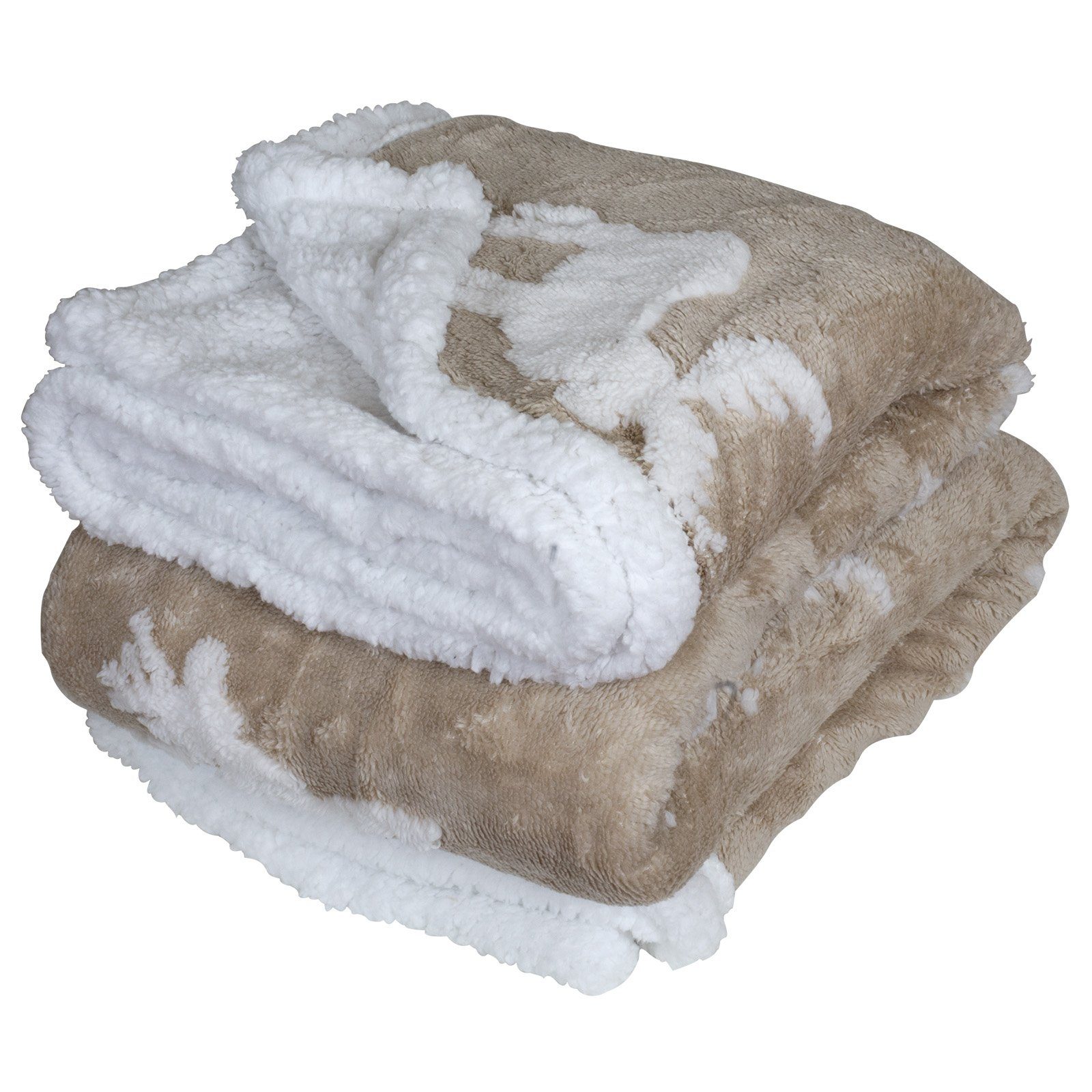 Wohndecke Kuscheldecke Elch Rentier Motiv 200x150cm, günstig online kaufen