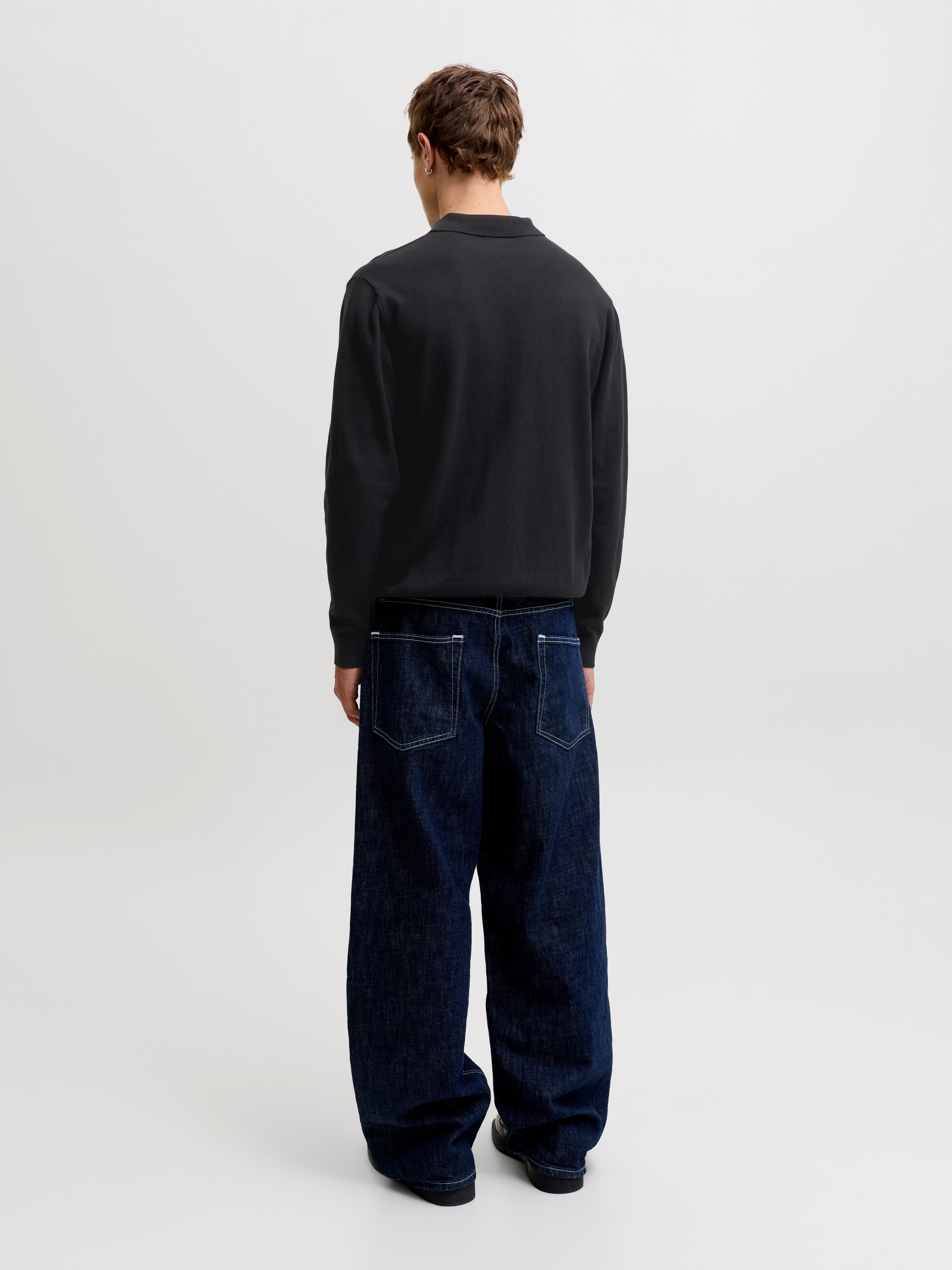 Jack & Jones Polokragenpullover JJEBASIC KNIT LS POLO SN Baumwolle, normal geschnitten – Bild 5 von 5