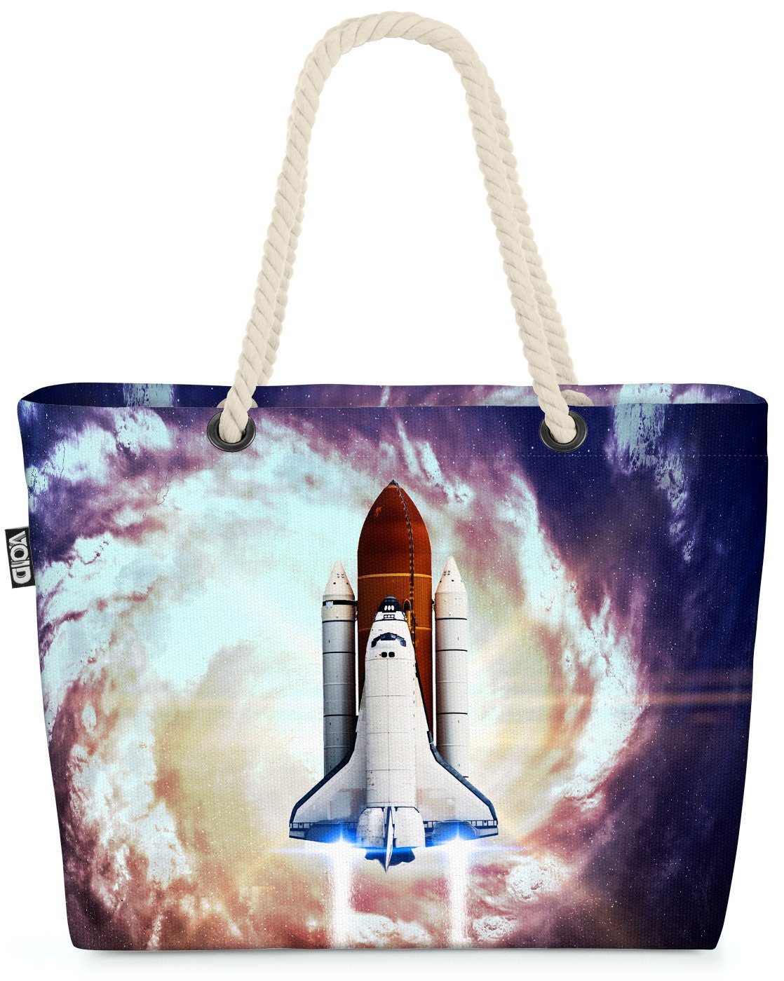 VOID Strandtasche (1-tlg), Space Shuttle Start Beach Bag Weltall Raumschiff Astronaut Raumfahrer Mond