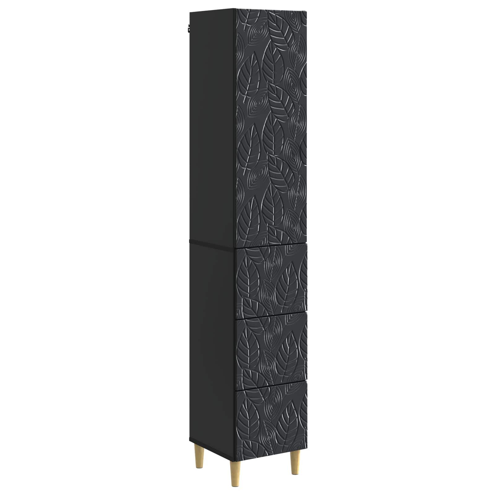 vidaXL Schranksystem Schrankset 2 Stk. 33 x 34,5 x 90 cm Holzwerkstoff Schwarz (2-St)