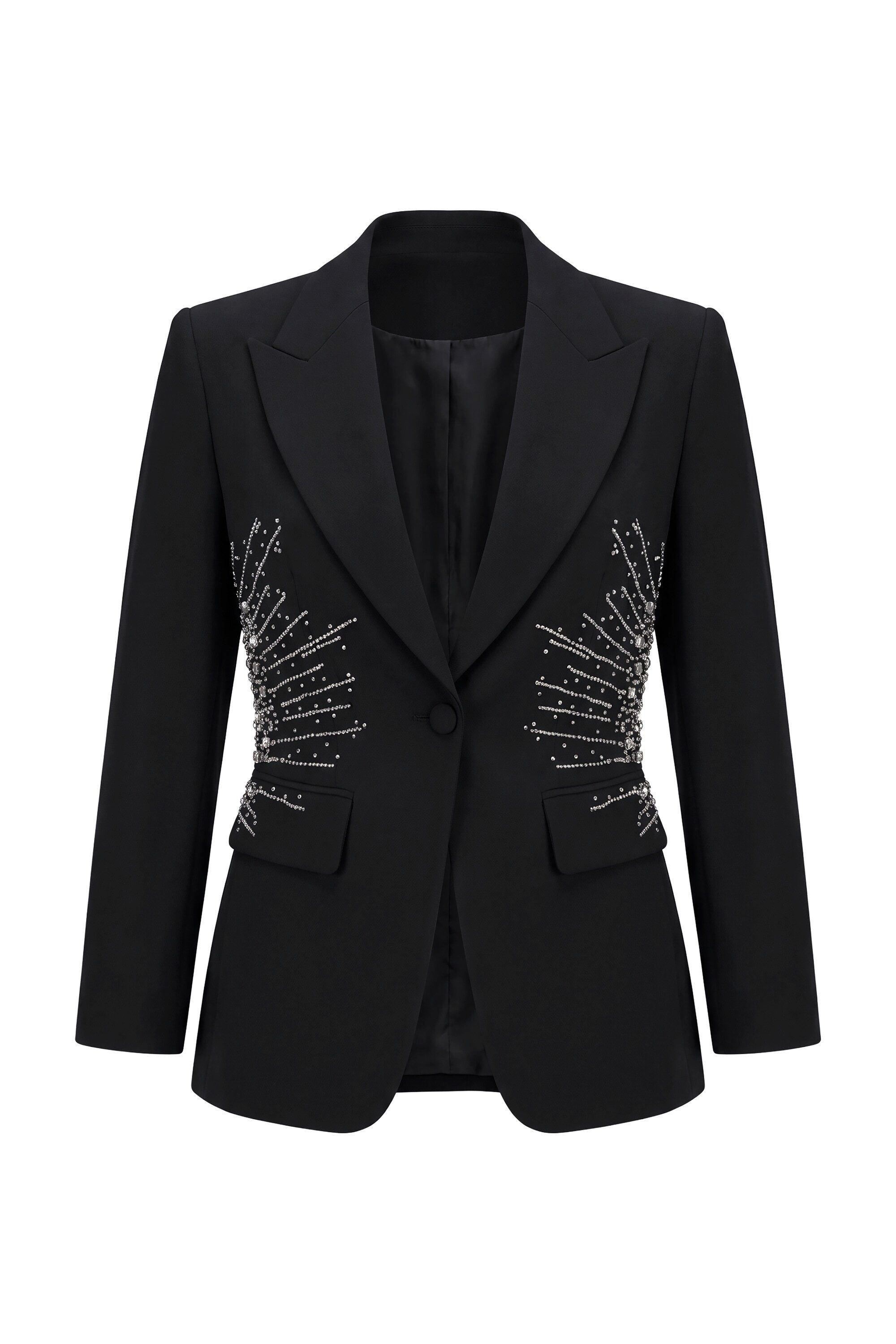 Ulla Popken Blusenblazer Blazer Tailored Fit Glitzersteinchen