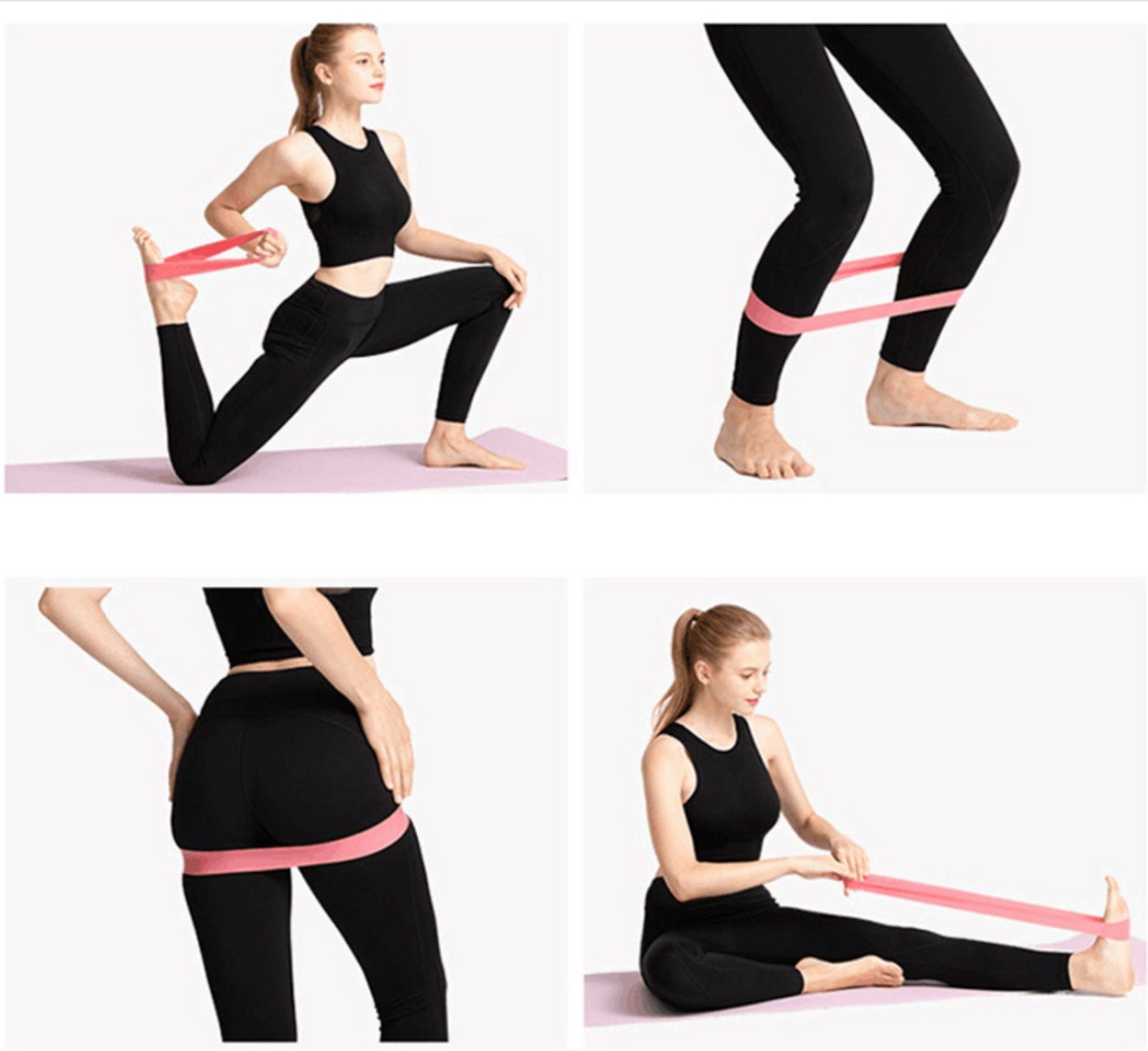 Rosa Yoga, Pilates, für – Gym Resistenzbänder in – 5 Muskelaufbau für in Stufen Fitnessbänder Set oder Workout, Sport, H-basics Fitnessband 5-teilig Heimgebrauch Violett Fitness,