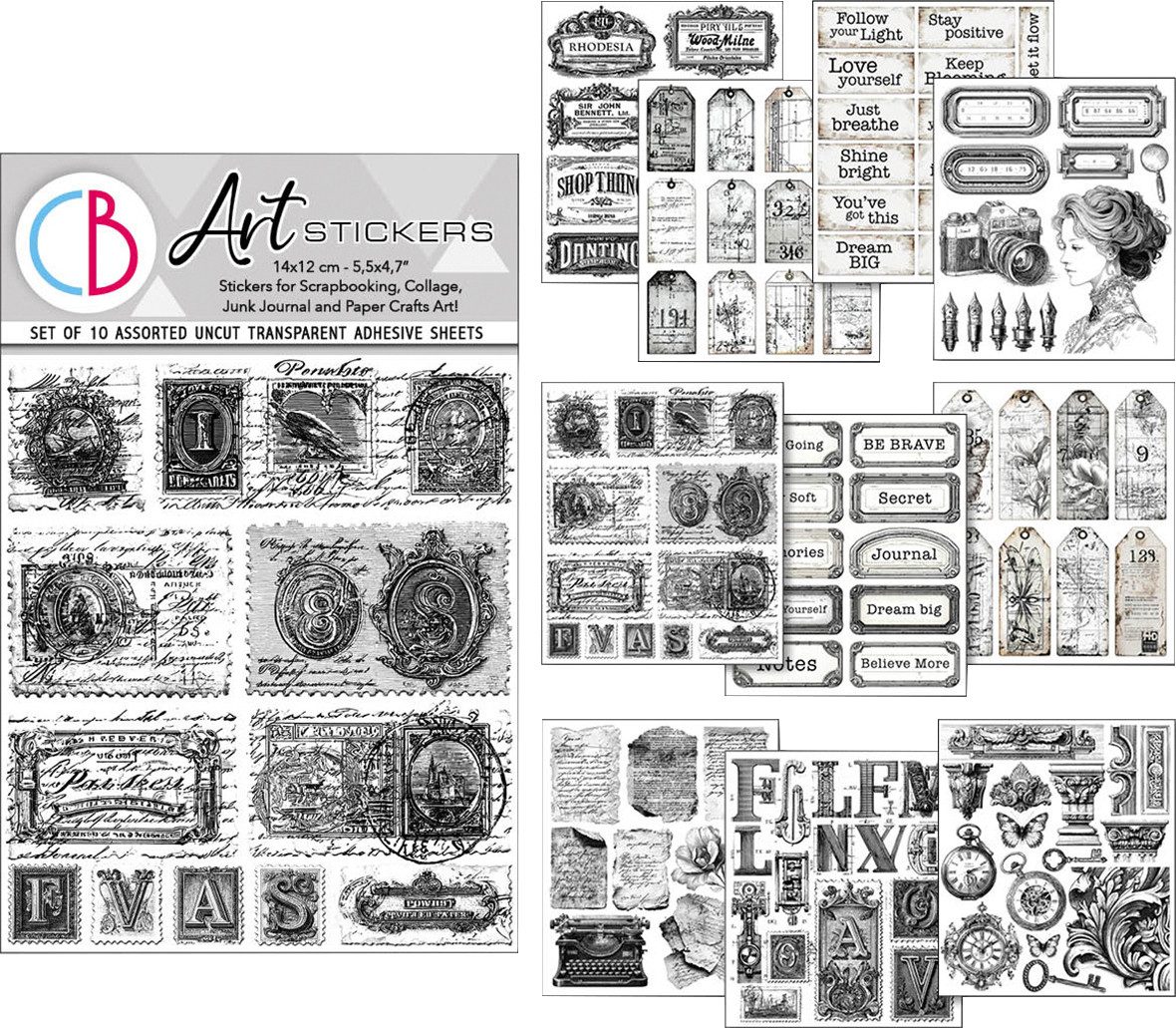 Ciao Bella Aufkleber Art Stickers Lithographs, 14 x12 cm, 10 Blatt