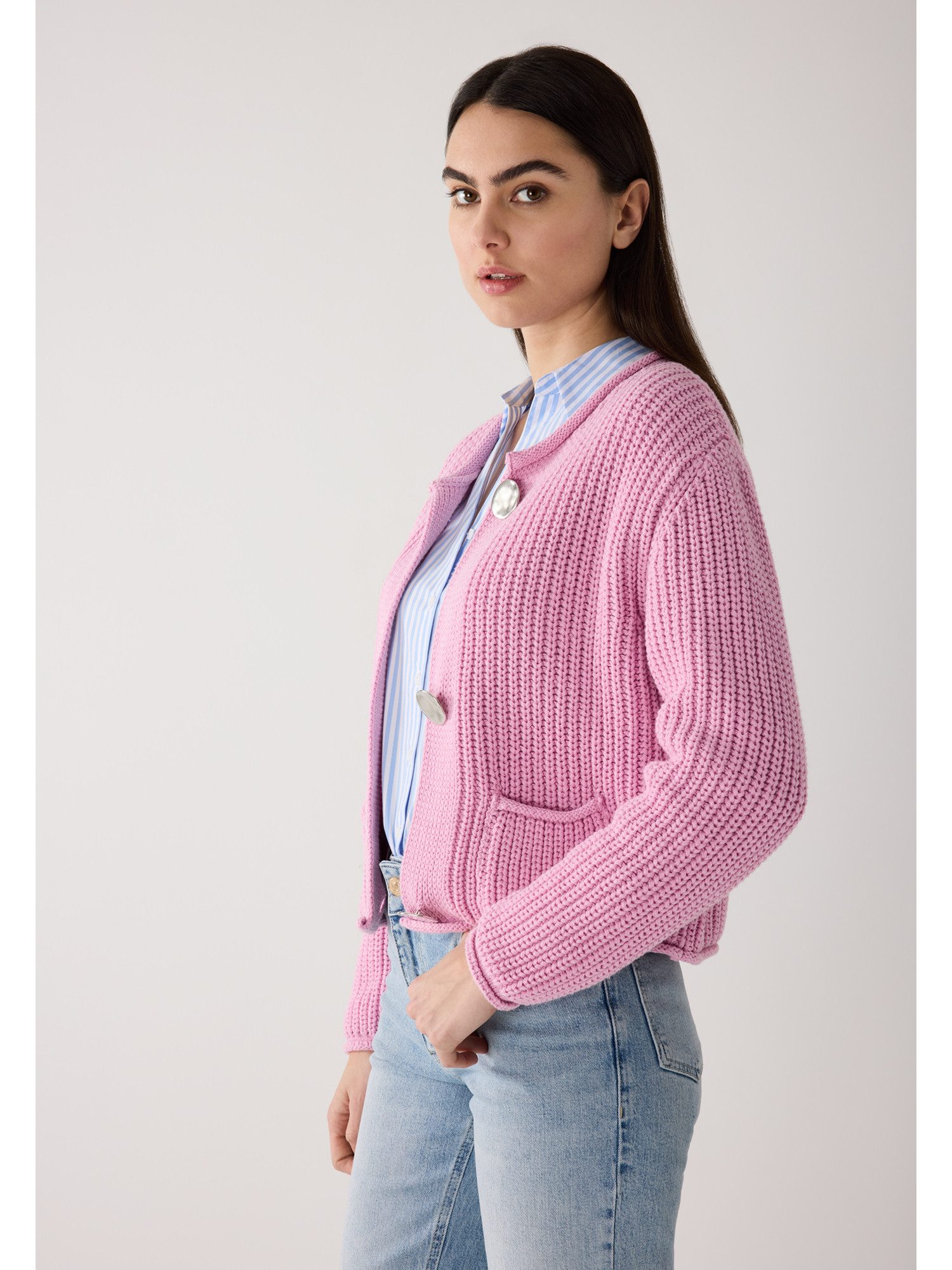 MORE&MORE Strickjacke kurze Rippstrickjacke günstig online kaufen