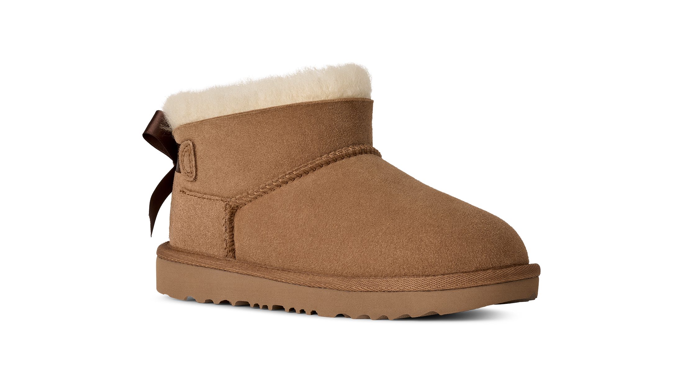 UGG K ULTRA MINI BAILEY BOW Schlupfboots Winterboots mit kurzem Schaft und Ziernähten