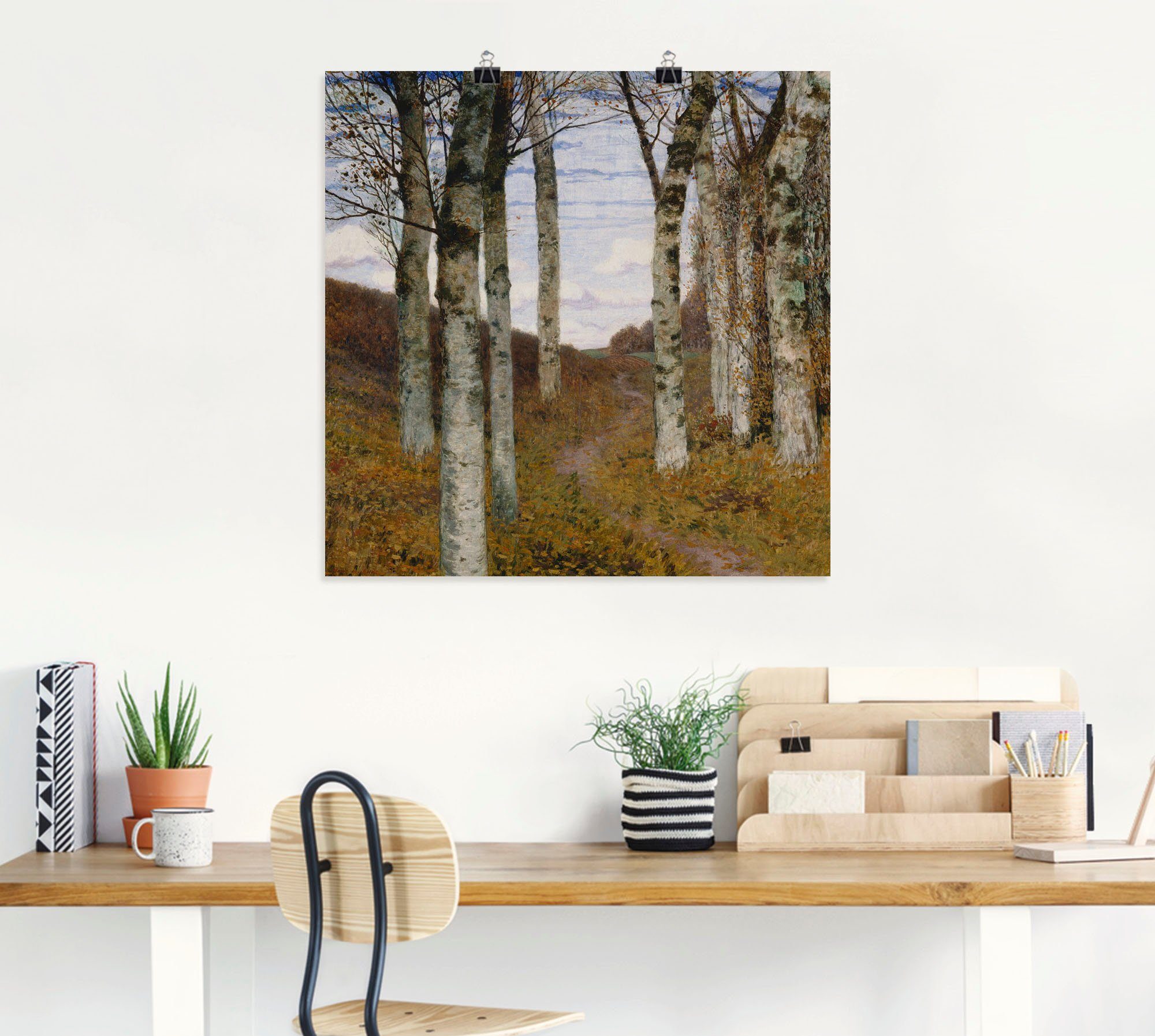 Wiesen Poster (1 St), & als versch. Größen Herbst. Birken Wandbild 1898, oder Wandaufkleber Leinwandbild, in im Um Bäume Alubild, Artland