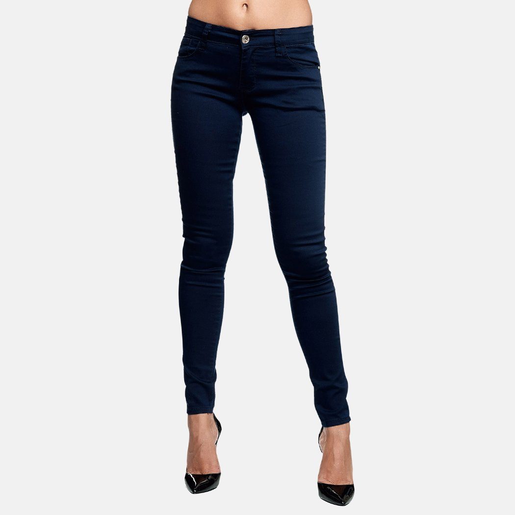 Elara Slim-fit-Jeans Elara Damen Push Hose Up Stretch Dunkelblau Jeans (1-tlg)