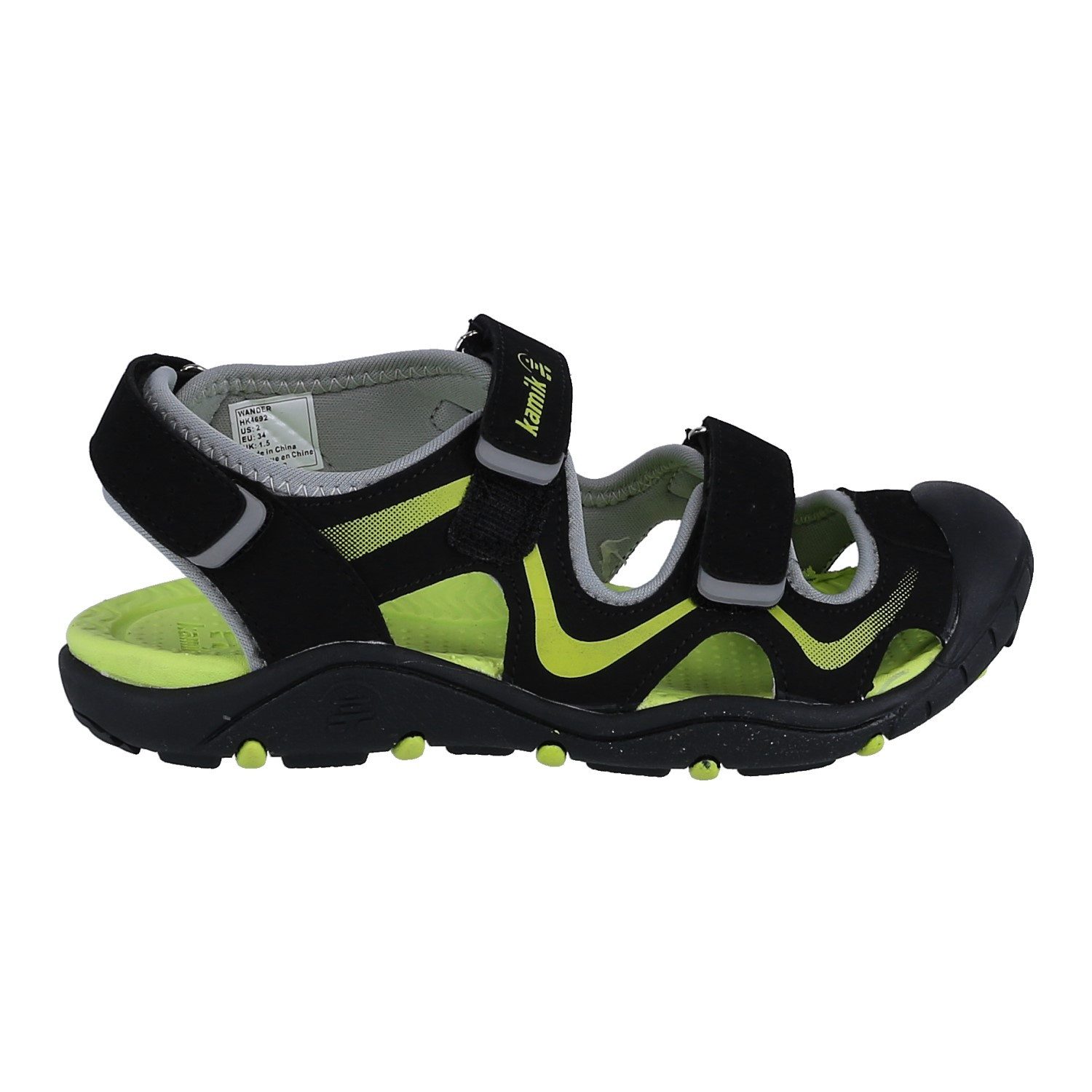 Kamik Wander (Klettverschluss) schwarz/lime Kinder Sandale
