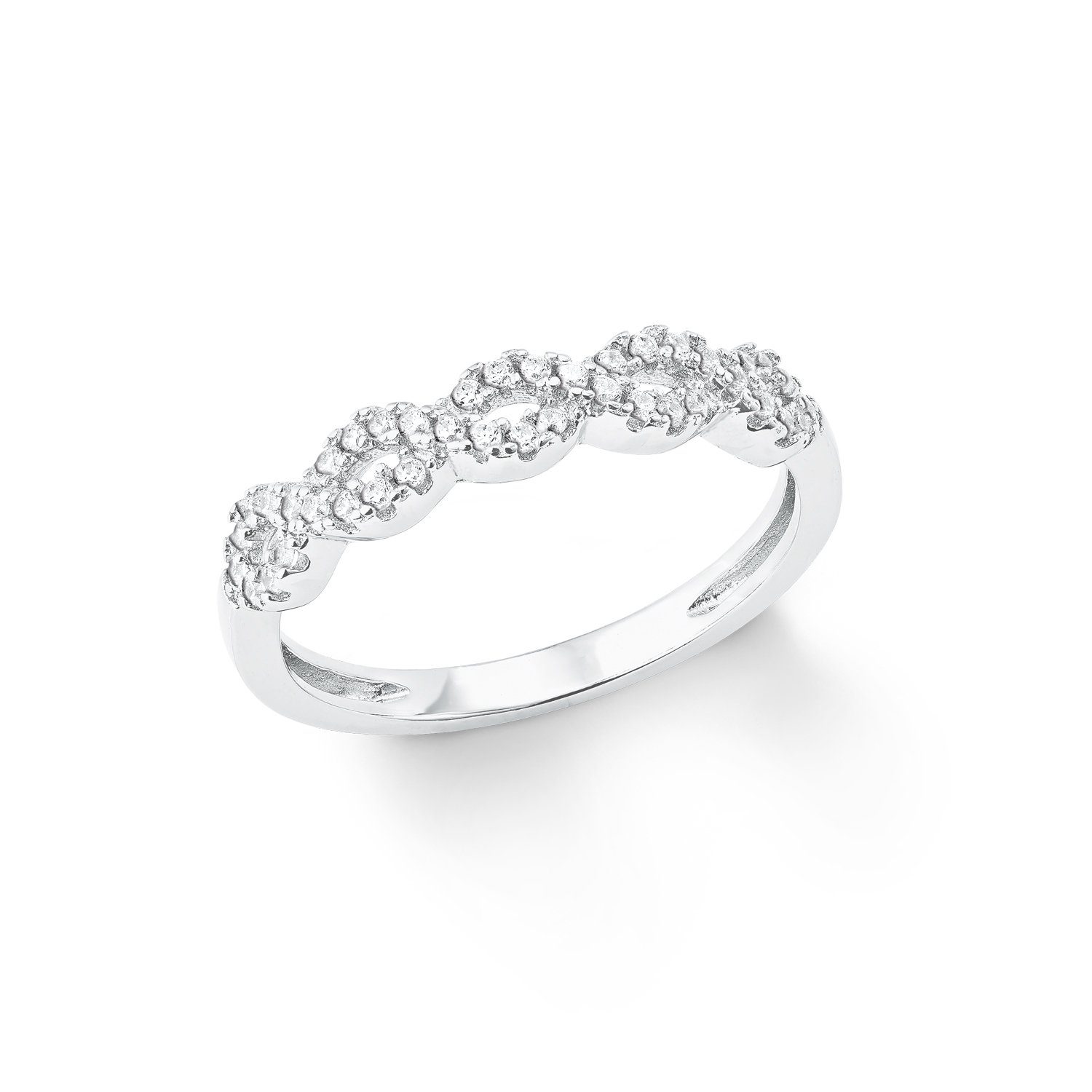 Amor Silberring für Damen, 925 Sterling Silber, Zirkonia synth. (Ring, 1-tlg)