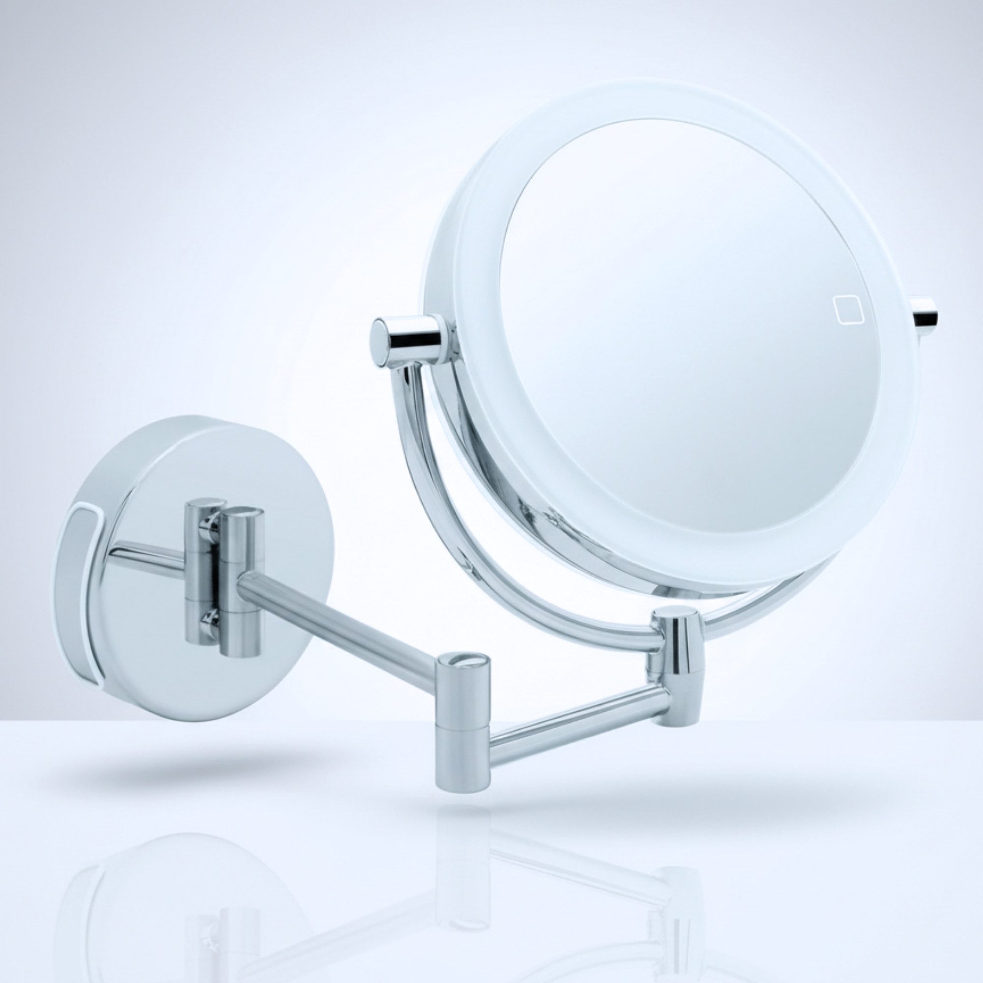 Libaro Kosmetikspiegel mit Beleuchtung MODENA LED Schminkspiegel 5-fach 10-fach Vergrößerung, Wandmontage, Vergrößerungsspiegel 2-seitig, dimmbar, Batterie oder USB