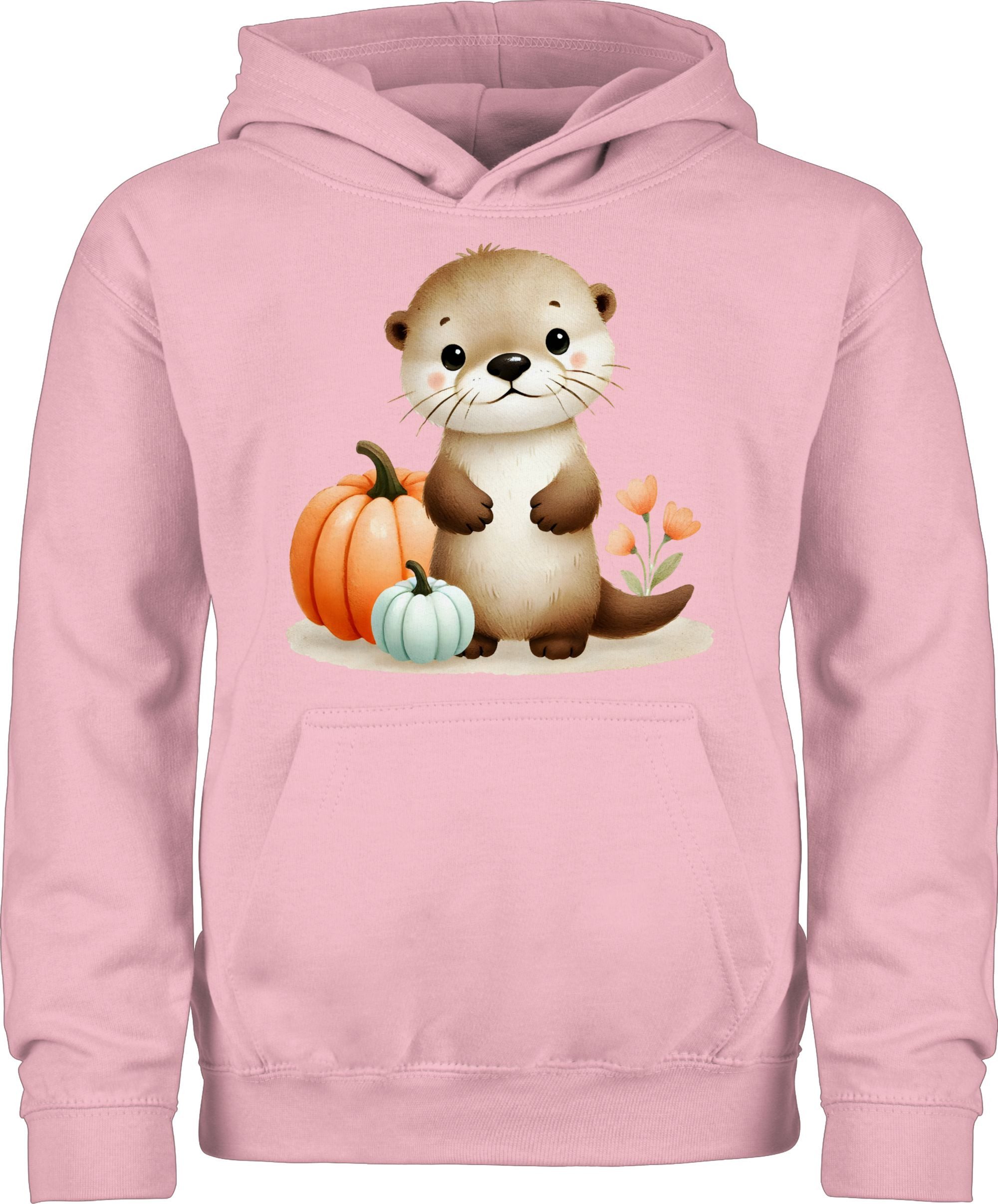 Hoodie Süßer Otter mit Kürbis, Herbstliches Baby und Kinder Motiv, Niedlich