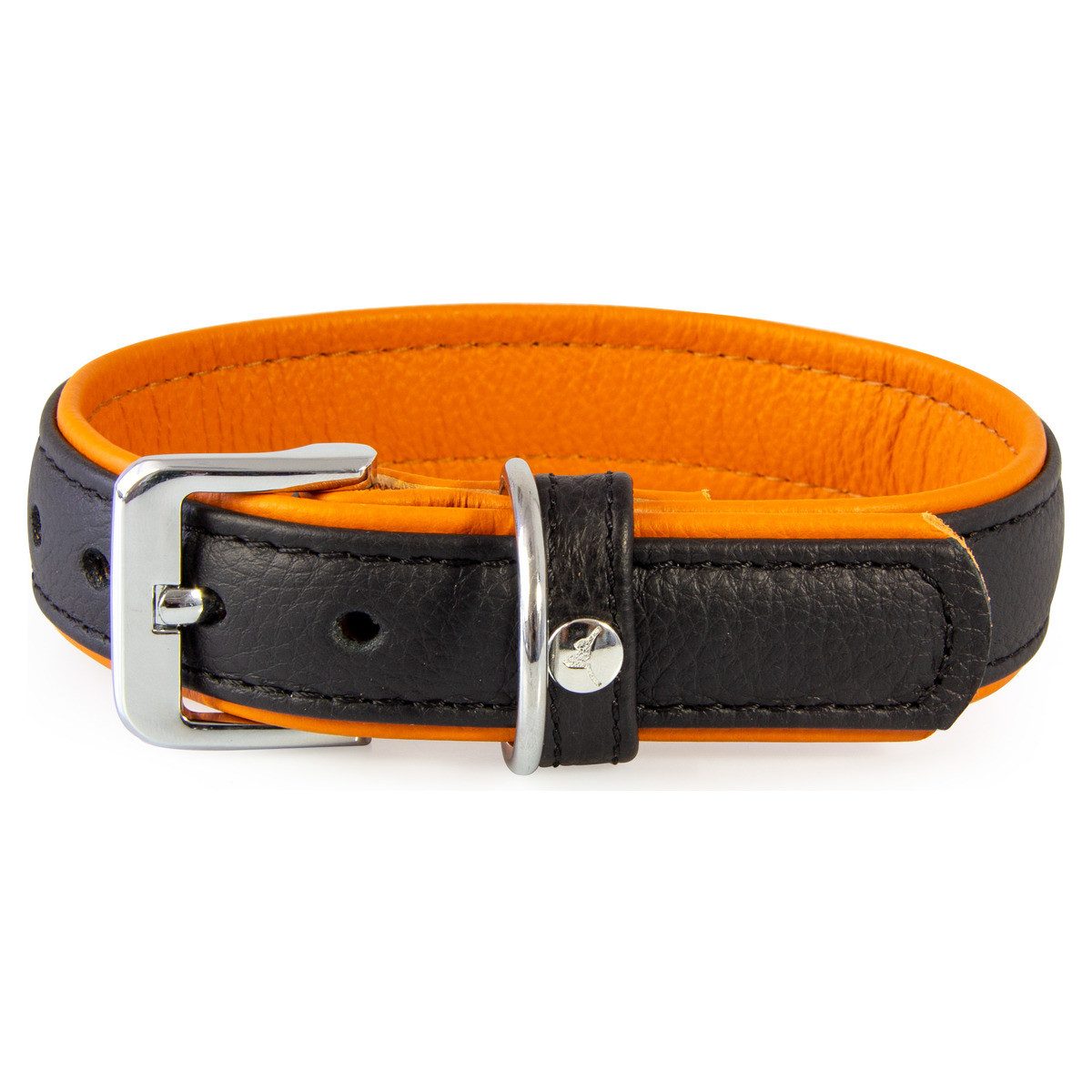 Das Lederband Hunde-Halsband Hundehalsband Denver schwarz/cognac