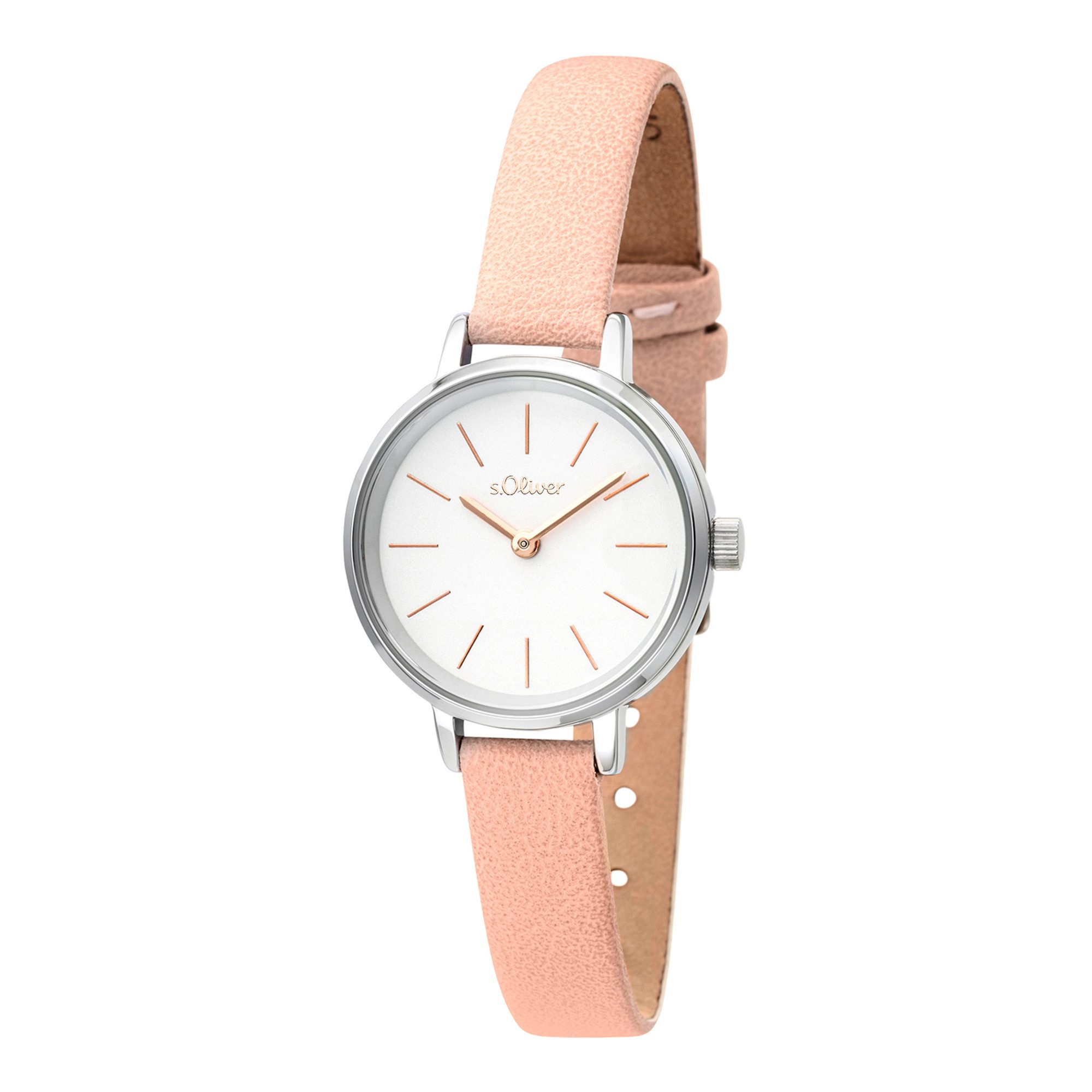 s.Oliver Quarzuhr Petite Time SO-4538-LQ, Armbanduhr, Damenuhr, analog