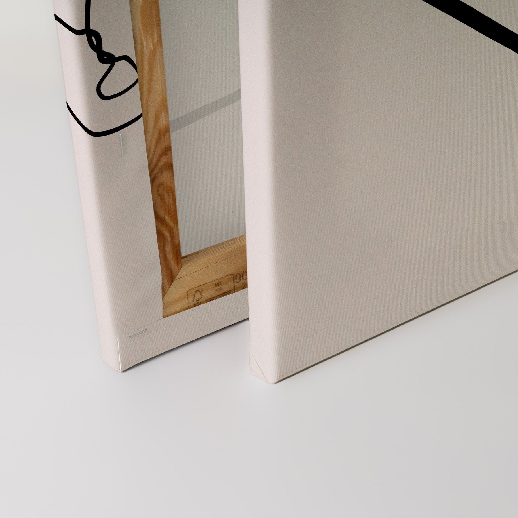 Tadessi Leinwandbild Gesicht Oneliner Creme Schwarz versch. Größen, Gemälde