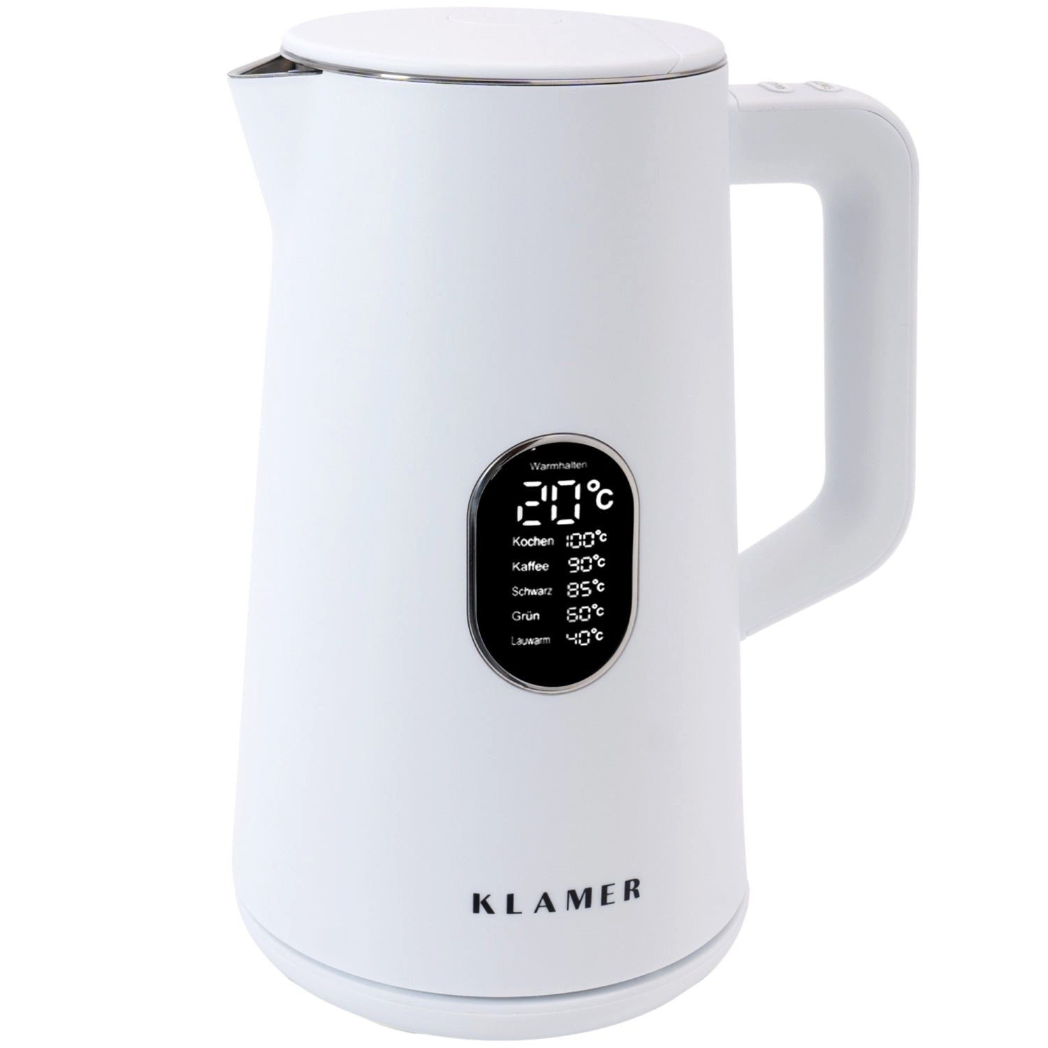 Wasserkocher Edelstahl mit Temperatureinstellung 40-100°C, Warmhaltefunktion, matt…