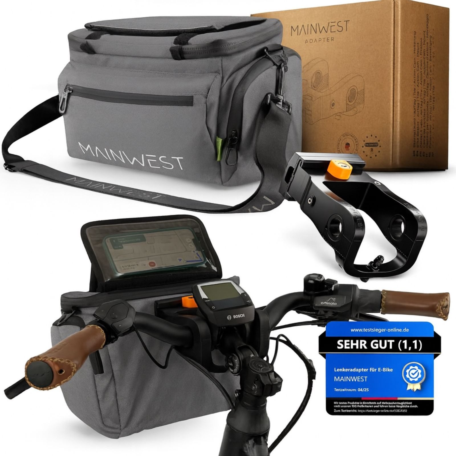 BURI Fahrradtasche Lenkertasche Lenker Fahrradtasche E-Bike vorne abnehmbar Kühlfach