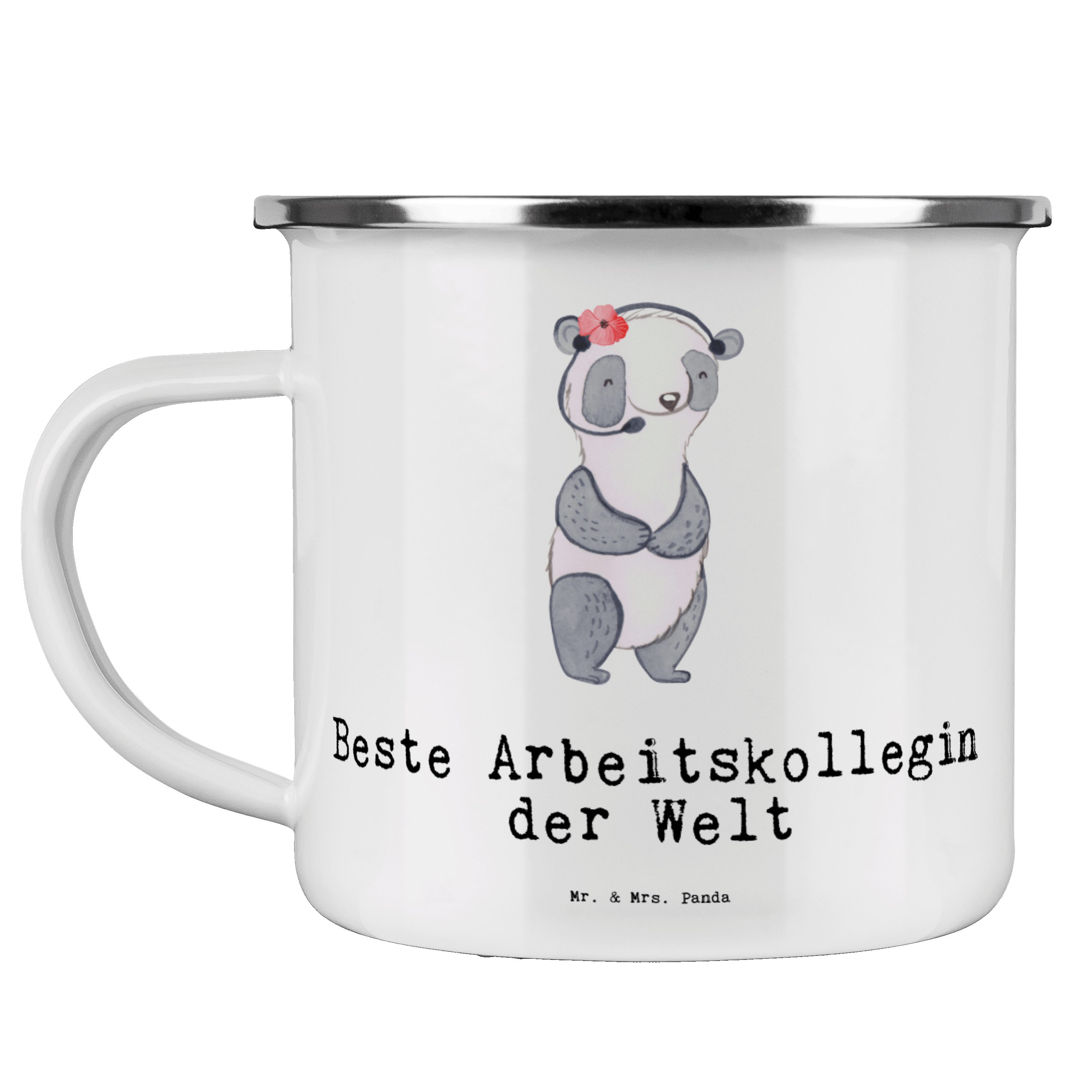 Mr. & Arbeitskollegin Panda Trink, Becher Panda Geschenk, Weiß - Beste Emaille Welt der Emaille - Mrs