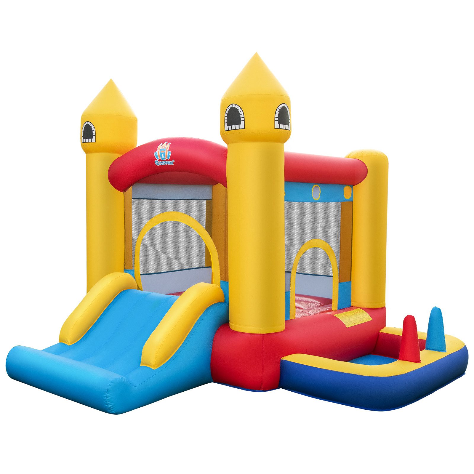 COSTWAY Hüpfburg aufblasbare Spielburg, (2-tlg), mit Gebläse