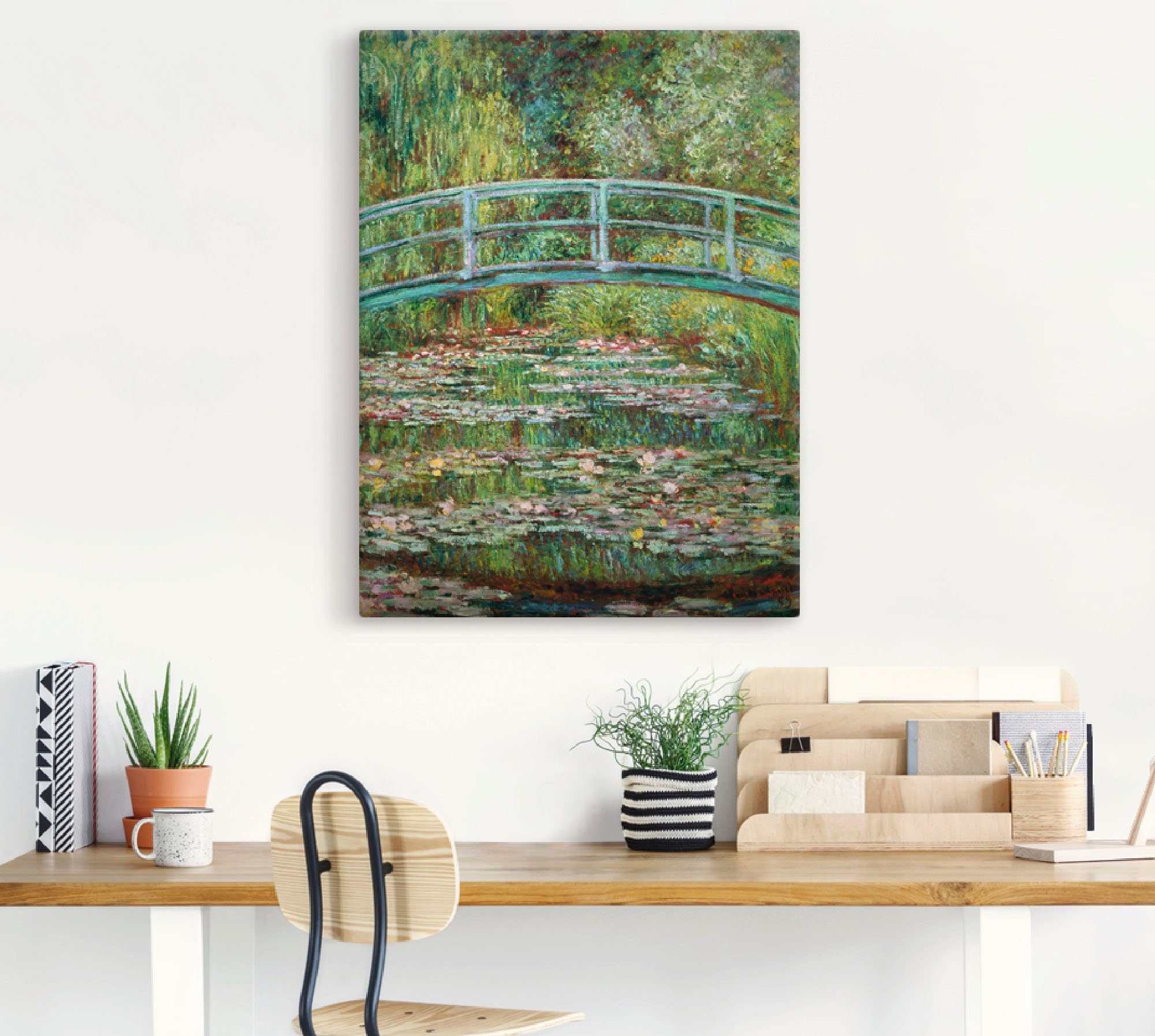 Artland Leinwandbild Japanische Brücke. 1899., Gewässer (1 St), auf Holzrahmen gespannt