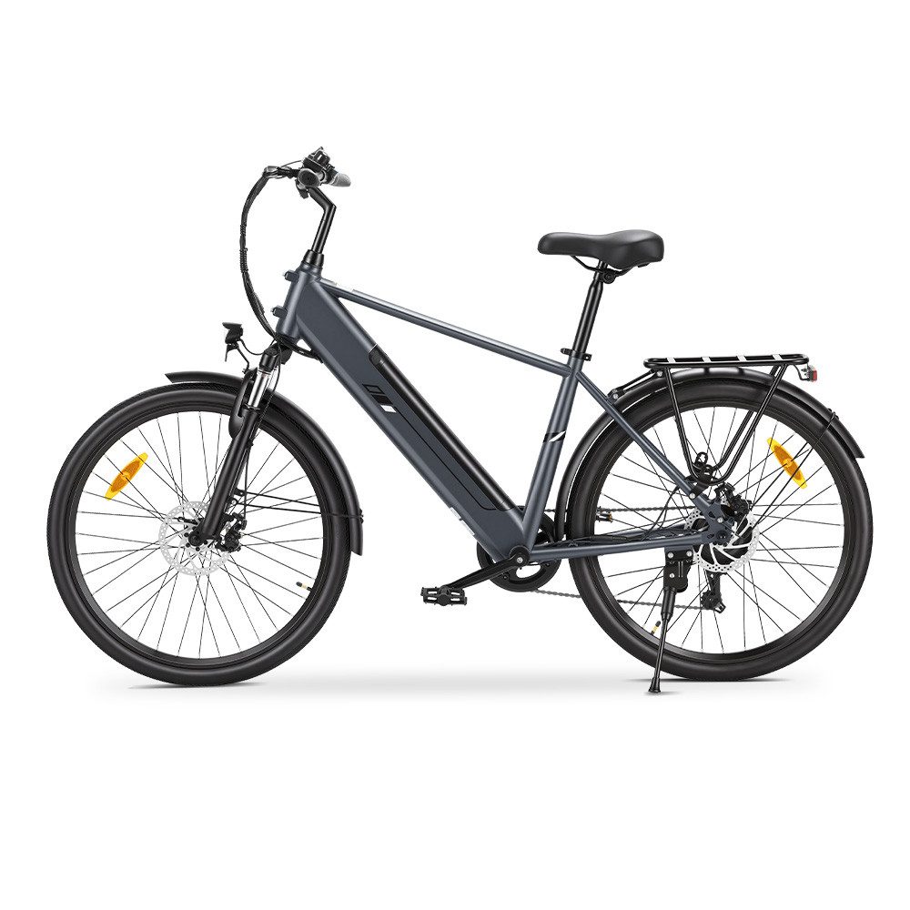 Touroll E-Bike Trekkingrad J2 Step-Over 100km Reichweite, 7 Gang, Heckmotor, 561,6 Wh, abnehmbarer Akku, StVZO-zertifizierte Beleuchtung