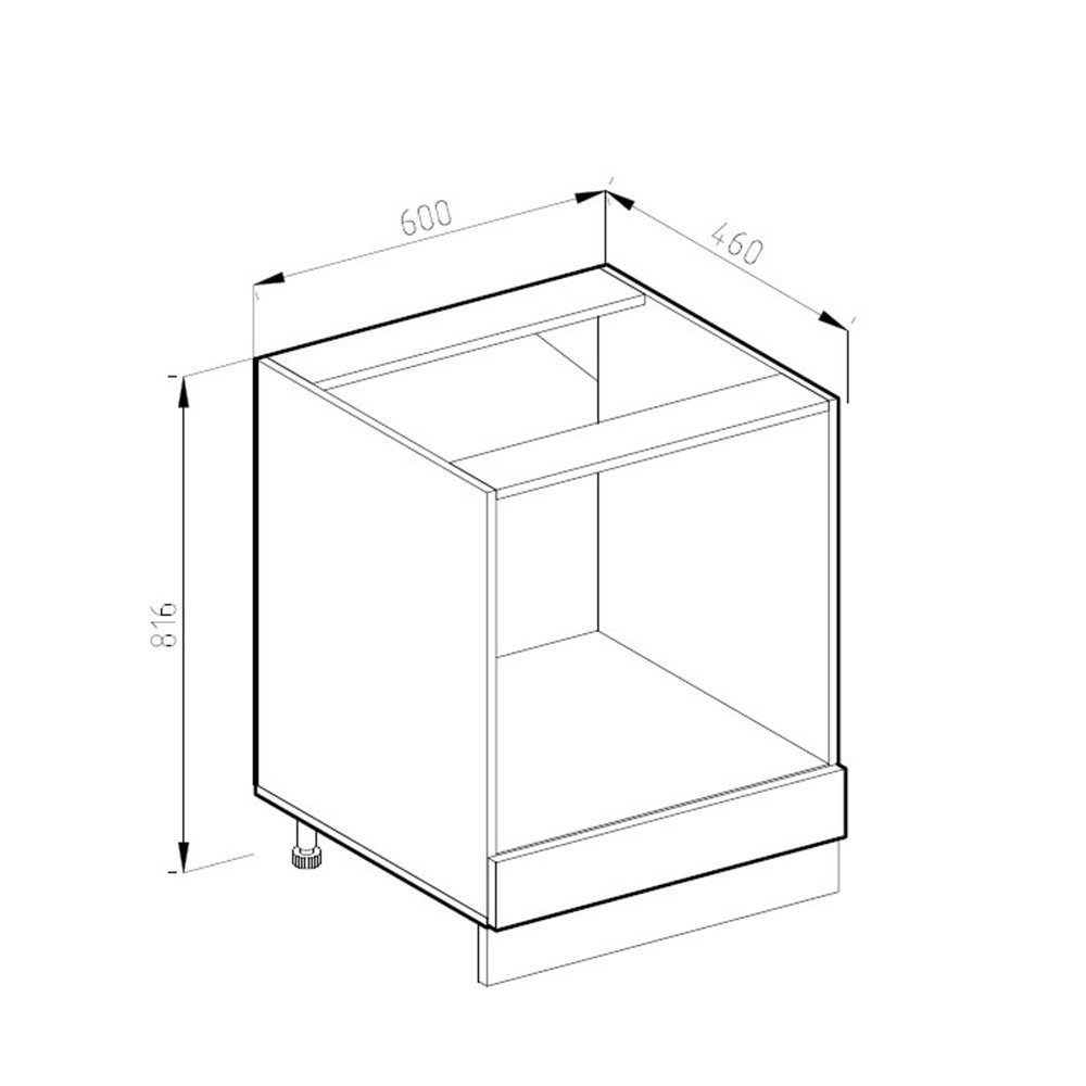 Vicco Herdumbauschrank Unterschrank J-Shape Anthrazit/Weiß cm Anthrazit-Weiß 60