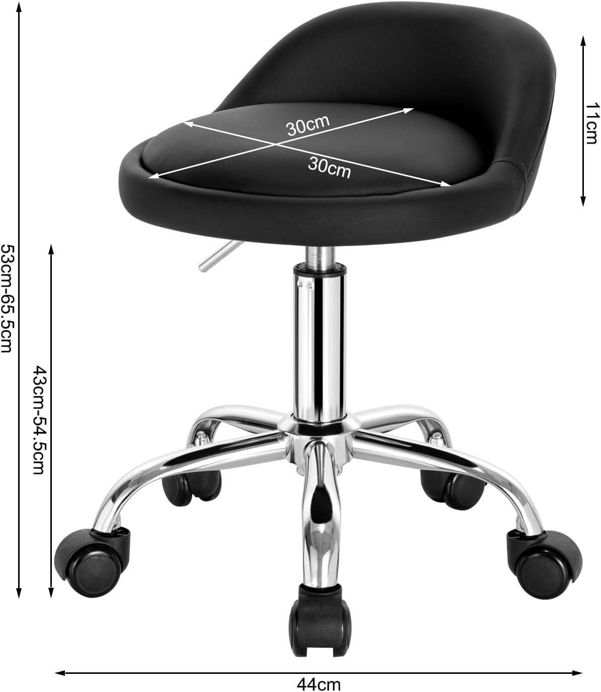 Woltu Bürostuhl, mit Rollen Drehhocker höhenverstellbar Sitzhöhe 43-54,5 cm
