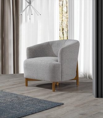 JVmoebel Wohnzimmer-Set Textil Sofagarnitur 3+3+1 Sitzer Sofa Set Grau Couchen Holz SOFORT, (2-St., 2x Sofa 3 Sitzer / Sessel), Made in Europa