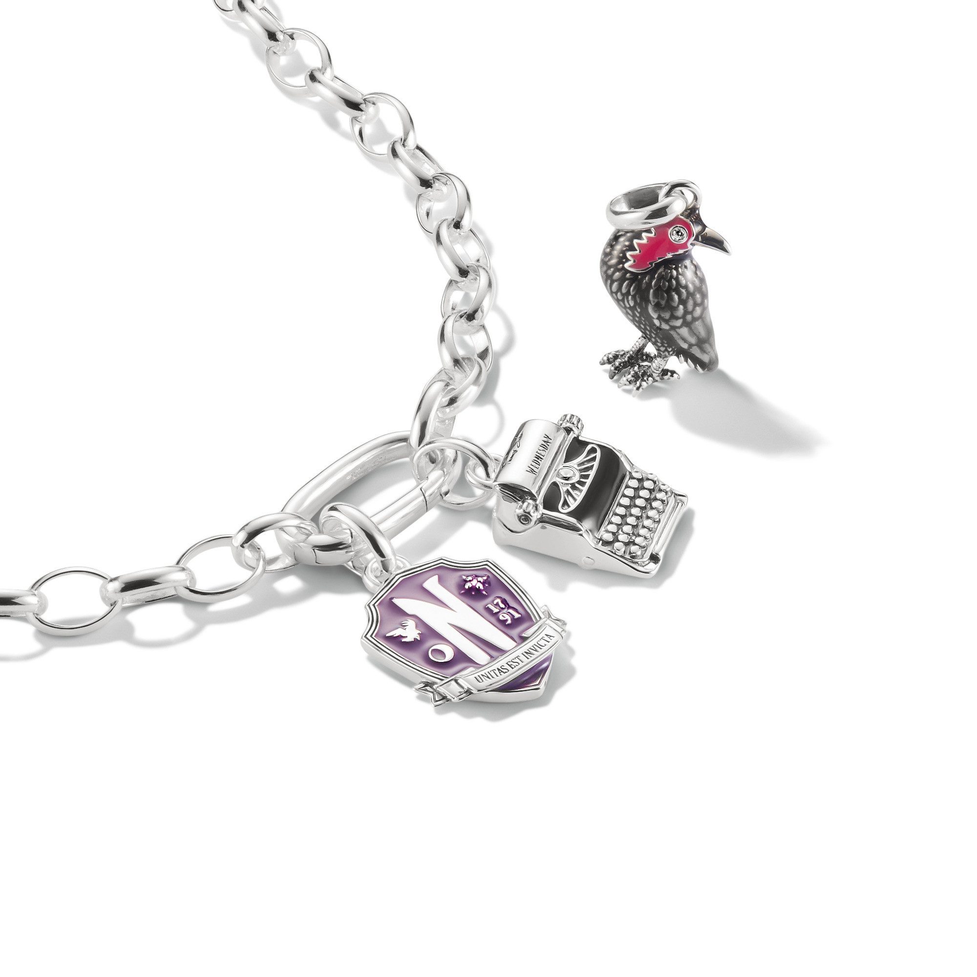 THOMAS SABO Charm-Einhänger THOMAS SABO Wednesday Krähen-Design-Charm - Connect, mit Zirkonia (synth)