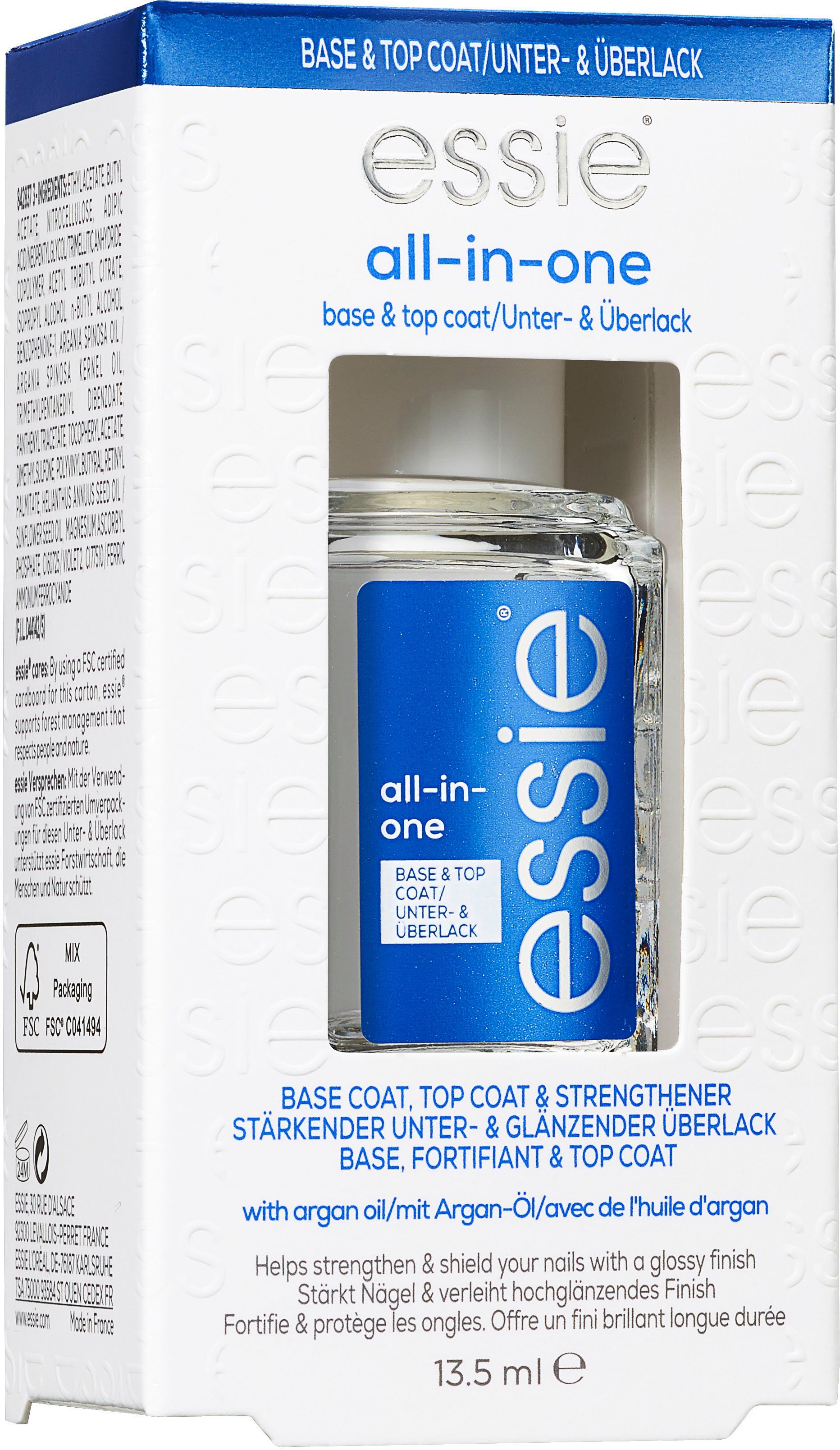 essie Unterlack ALL IN ONE 3-in-1, zum Pflegen und Kräftigen der Nägel