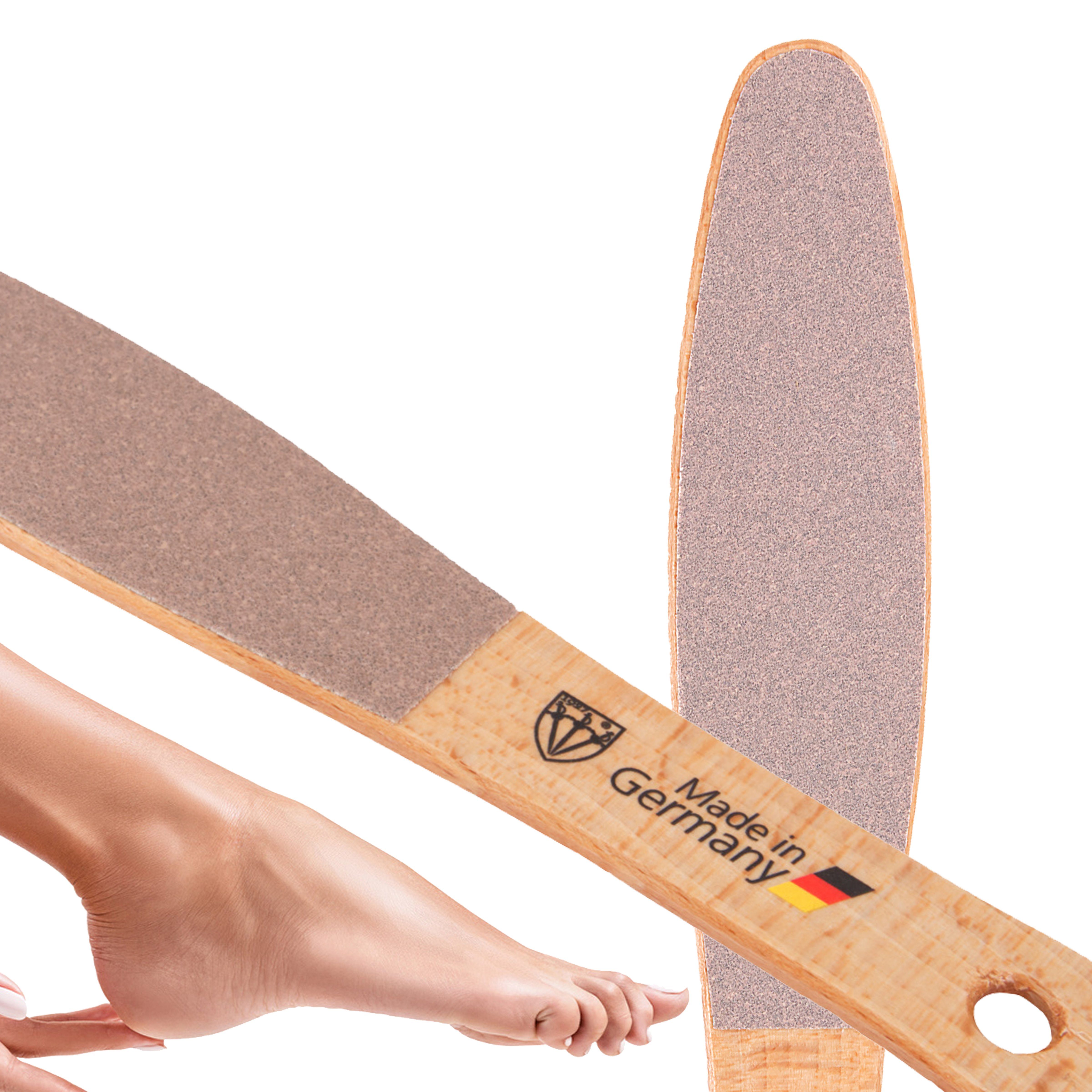 3 SCHWERTER Hornhautfeile Buche, Fußfeile, Pedikürfeile, Hornhautentferner, 2-seitig grob & fein