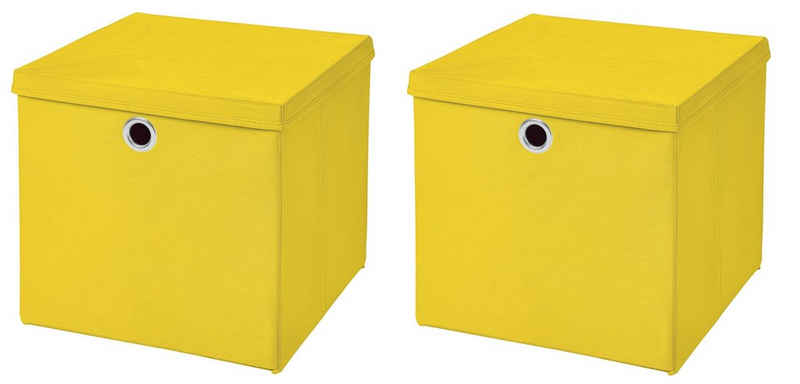 StickandShine Faltbox »2 Stück 33 x 33 x 33 cm Faltbox mit Deckel Stoffbox Aufbewahrungsbox (2er SET 33x33x33) in verschiedenen Farben 33cm«