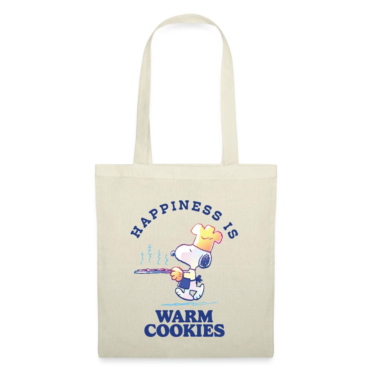 Spreadshirt Henkeltasche Peanuts Snoopy Happiness Is Warm Cookies Stoffbeutel (1-tlg)