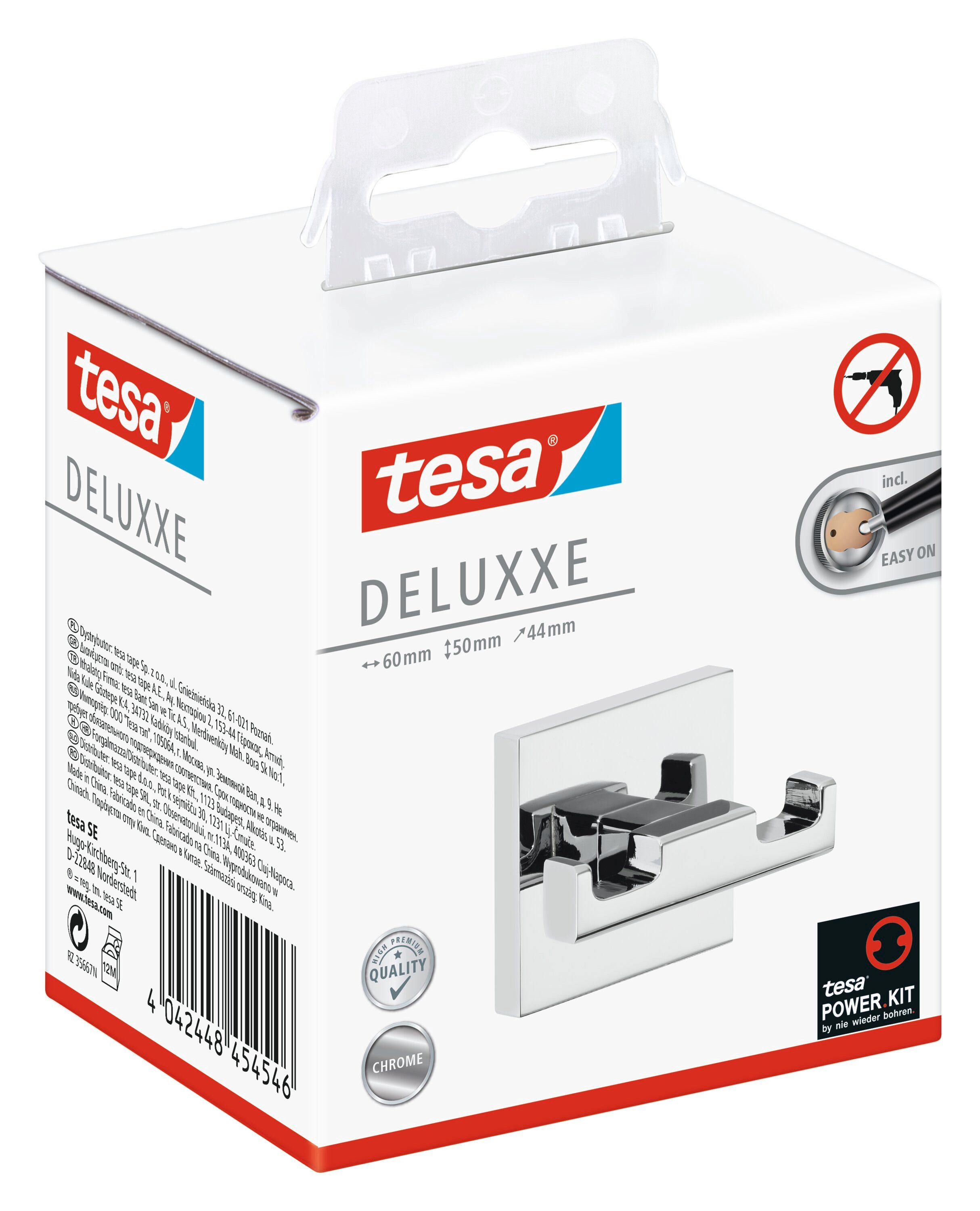 tesa Handtuchhaken DELUXXE Bademantelhaken Chrom, Badezimmer, günstig online kaufen