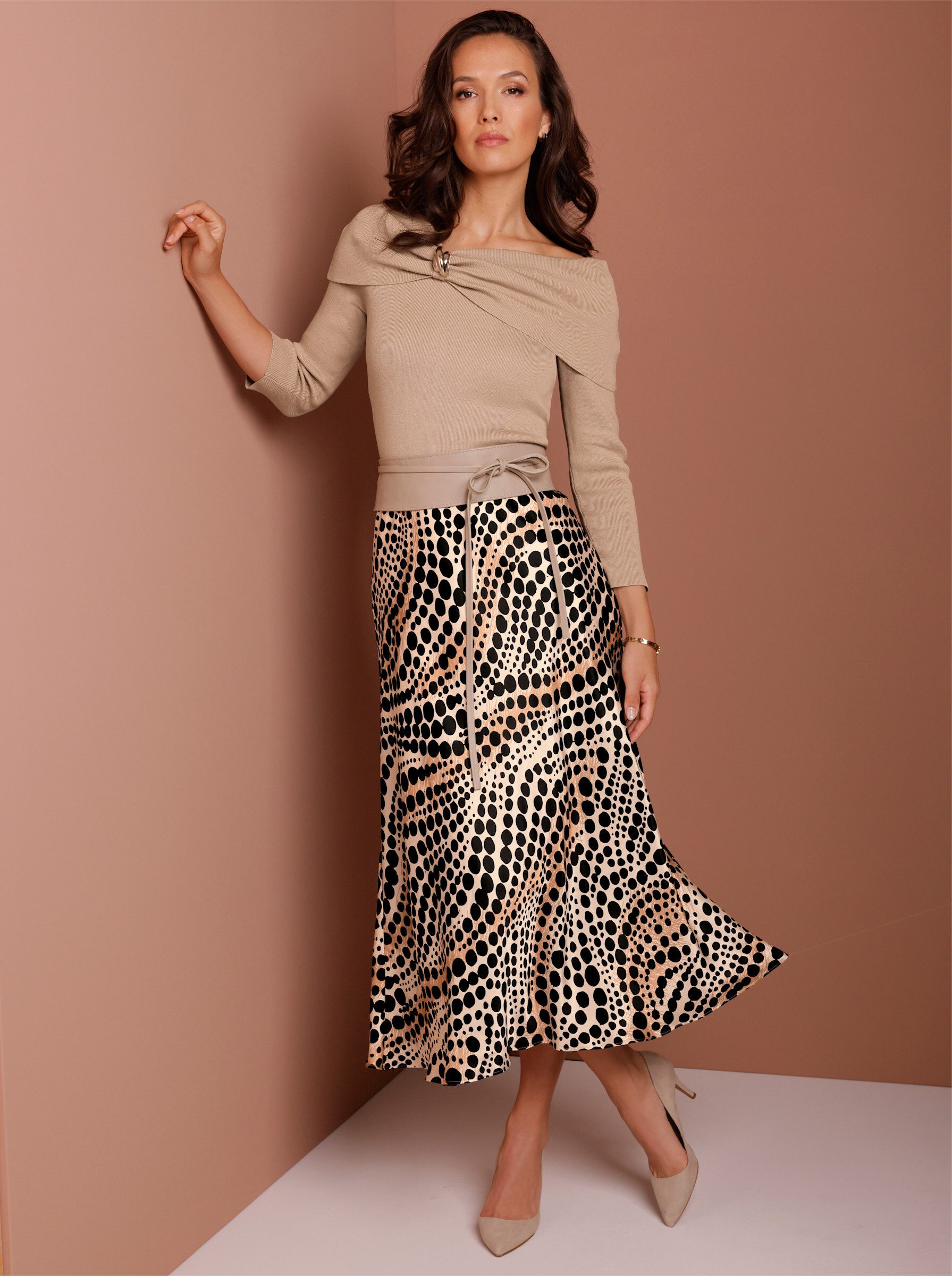 creation L A-Linien-Rock Seiden-Viskose-Rock