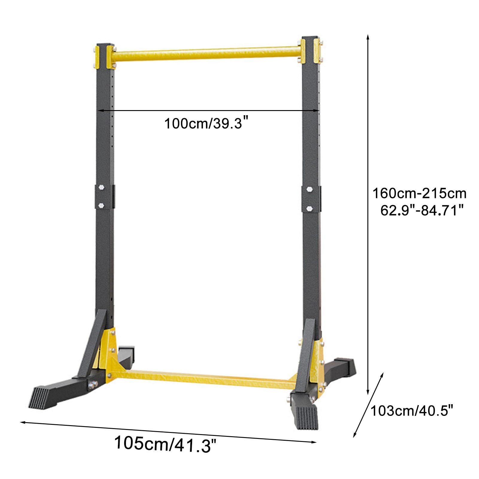 Rutaqian Klimmzugstange Stationäre Kraftstation bis 180kg, 11 Stufen Power Tower Dip Station, Freistehende Pull-Up Bar für Home Gym,103 x 105 x 215 cm
