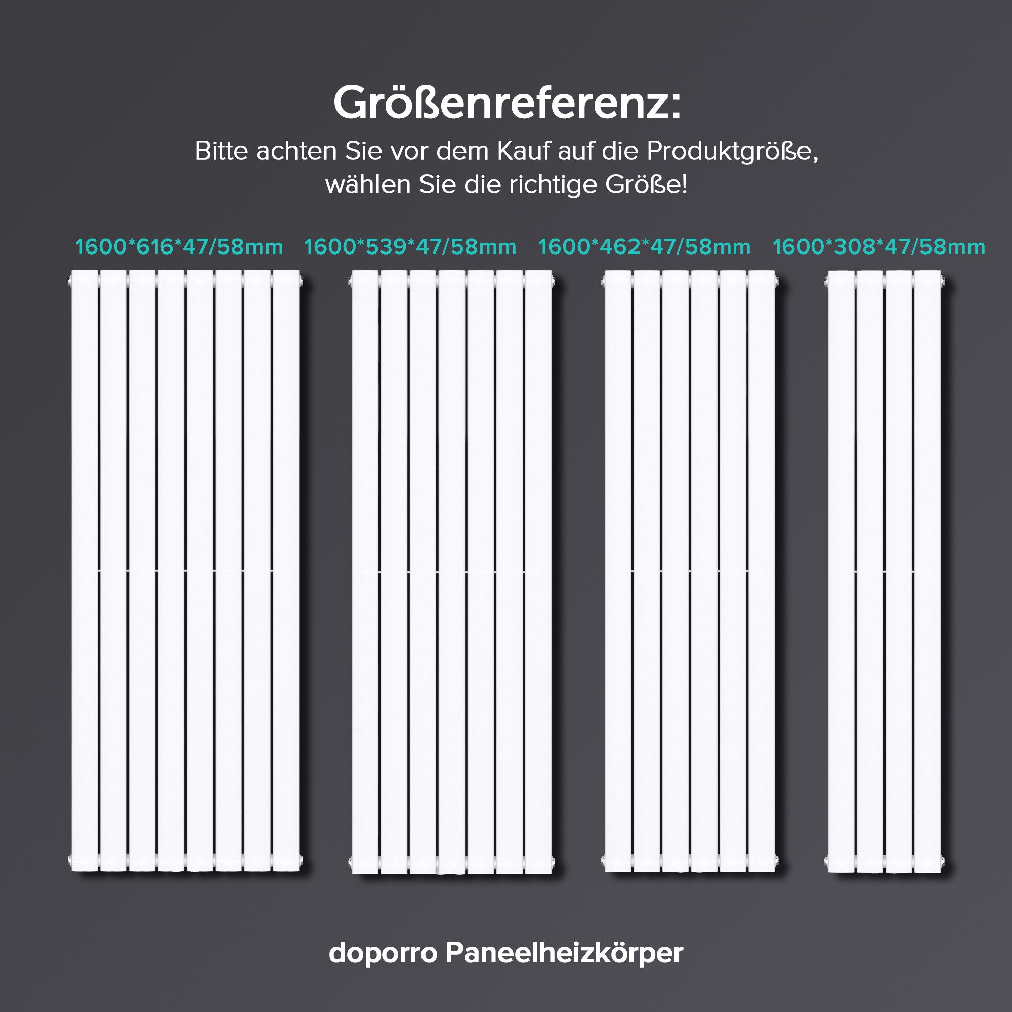 doporro Badheizkörper Badheizung Flachheizkörper Vertikal Mittelanschluss FV NEU – Bild 2 von 5