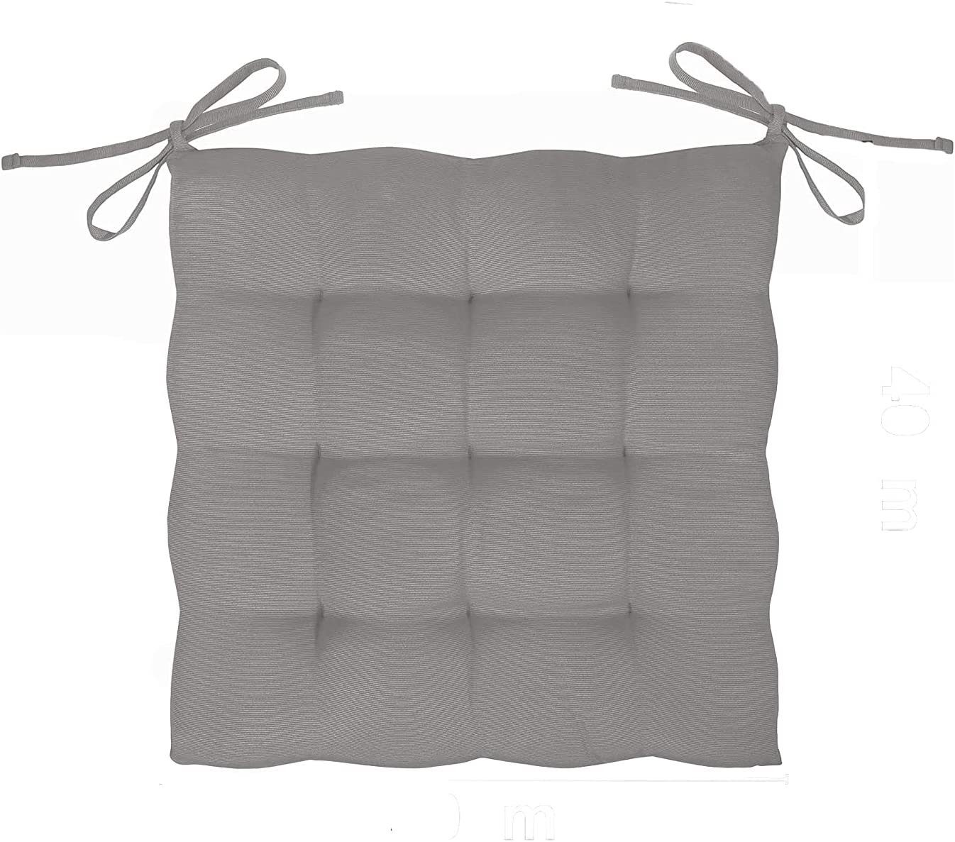 GREEN MARK Textilien Sitzkissen 4er-Set Stuhlkissen 40x40cm, Indoor und Outdoor, weich gefüllt