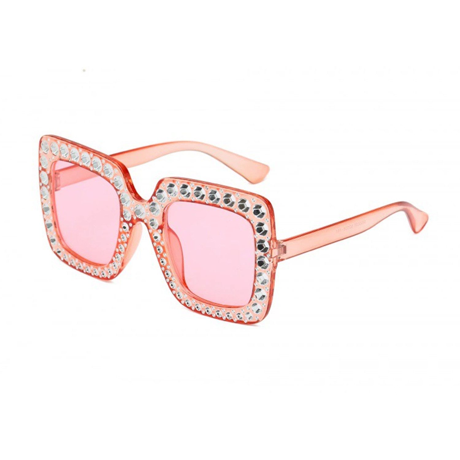 autolock Sonnenbrille Kristall Sonnenbrille Damen, Square Thick Frame Bling