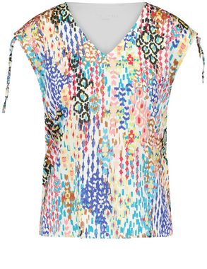 GERRY WEBER Kurzarmshirt Gemustertes Top mit Raffung