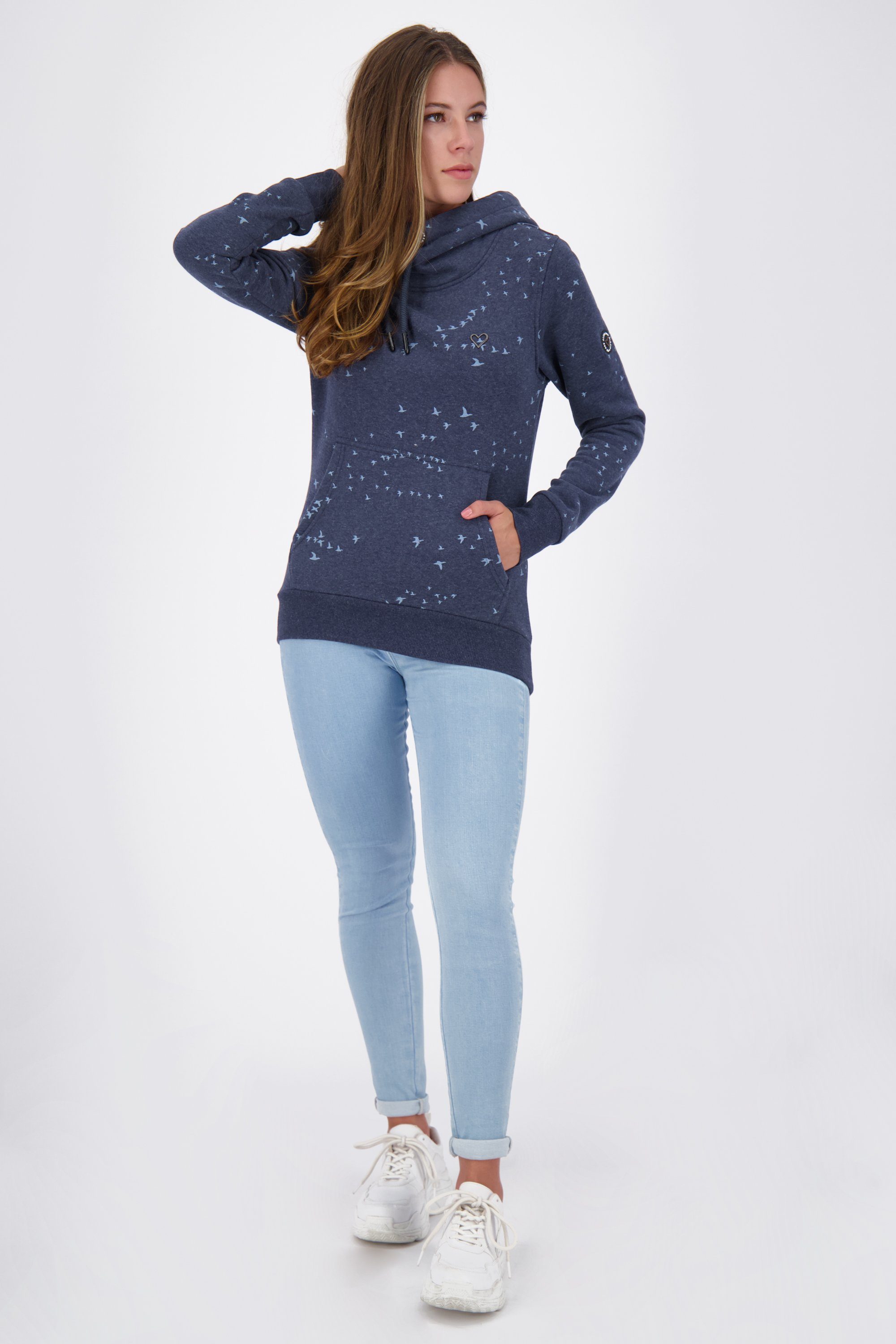 Damen marine Alife Kickin melange Kapuzensweatshirt Sweatshirt Kapuzensweatshirt, B SarahAK Sweat &