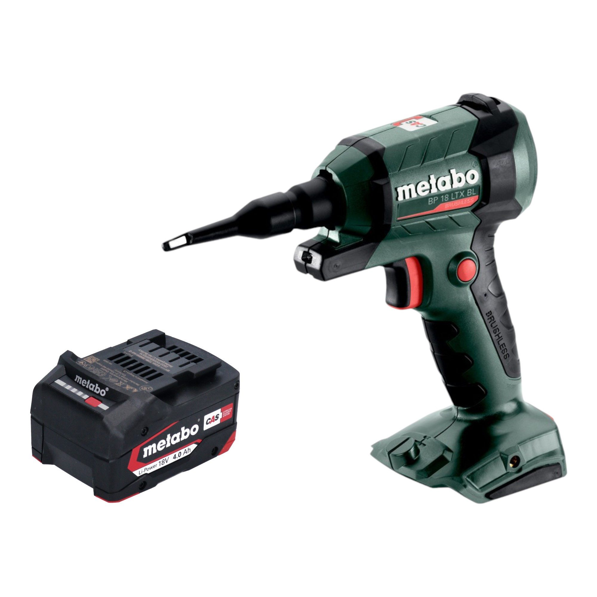 metabo Akku-Laubbläser BP 18 LTX BL Akku Blaspistole 18 V Brushless + 1x Akku 4,0 Ah
