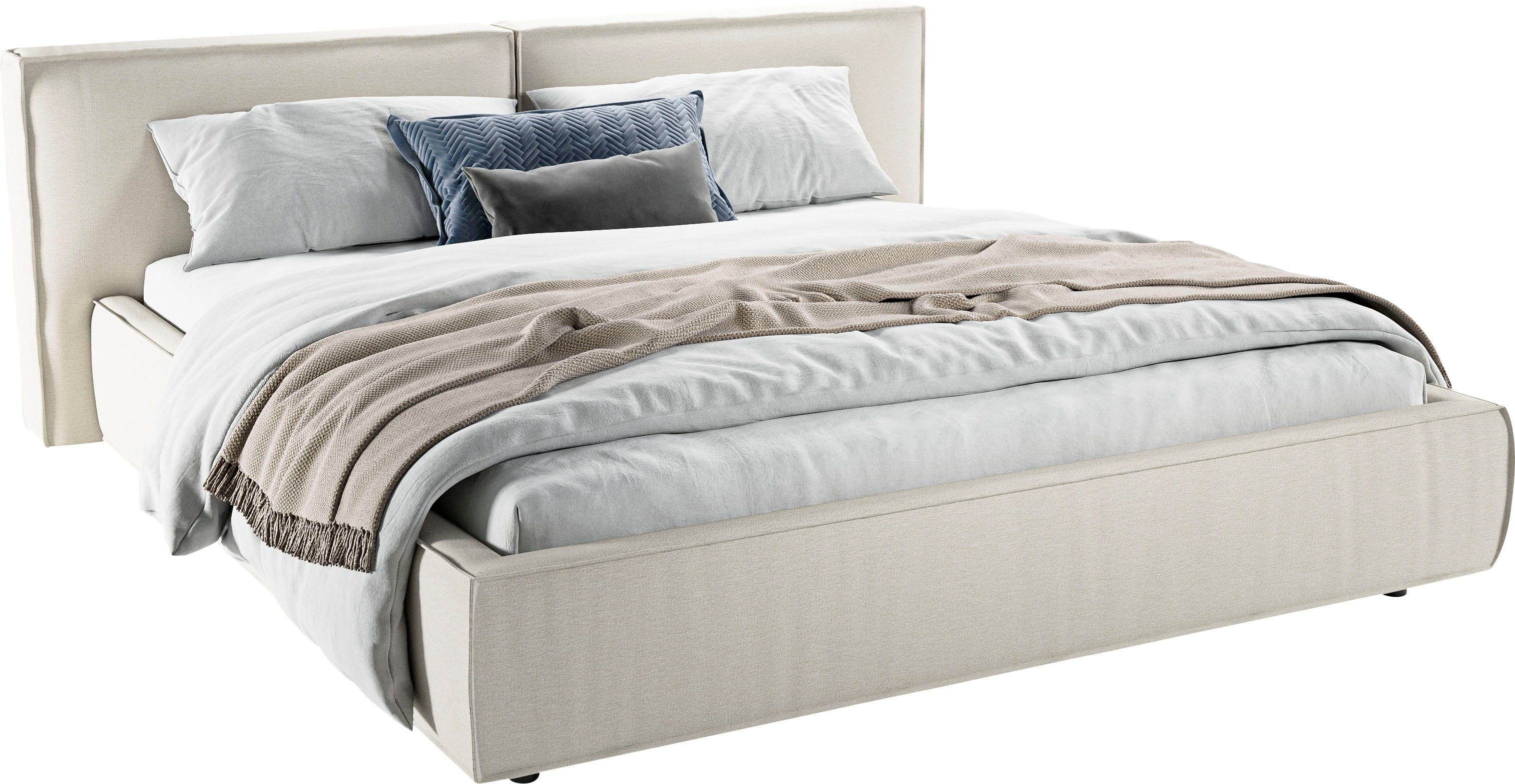 Home affaire Polsterbett Adrina mit Biesenoptik, Feincord und Luxus-Microfaser, bis 280kg, auch in Überlänge 220 cm, 4 Breiten bis 200cm