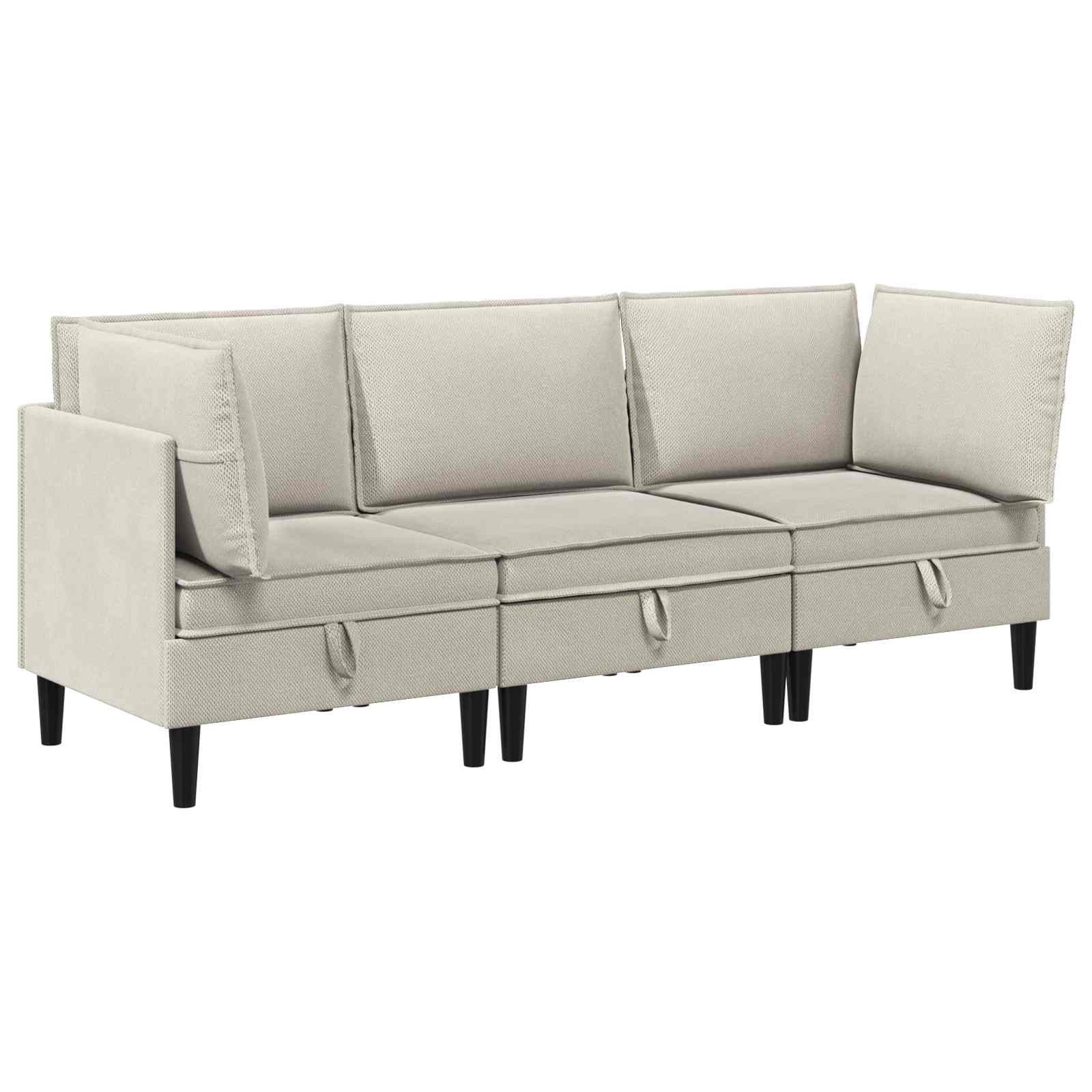 vidaXL Sofa Wohnzimmergarnitur 3 pcs Hafer Stoff, 3 Teile