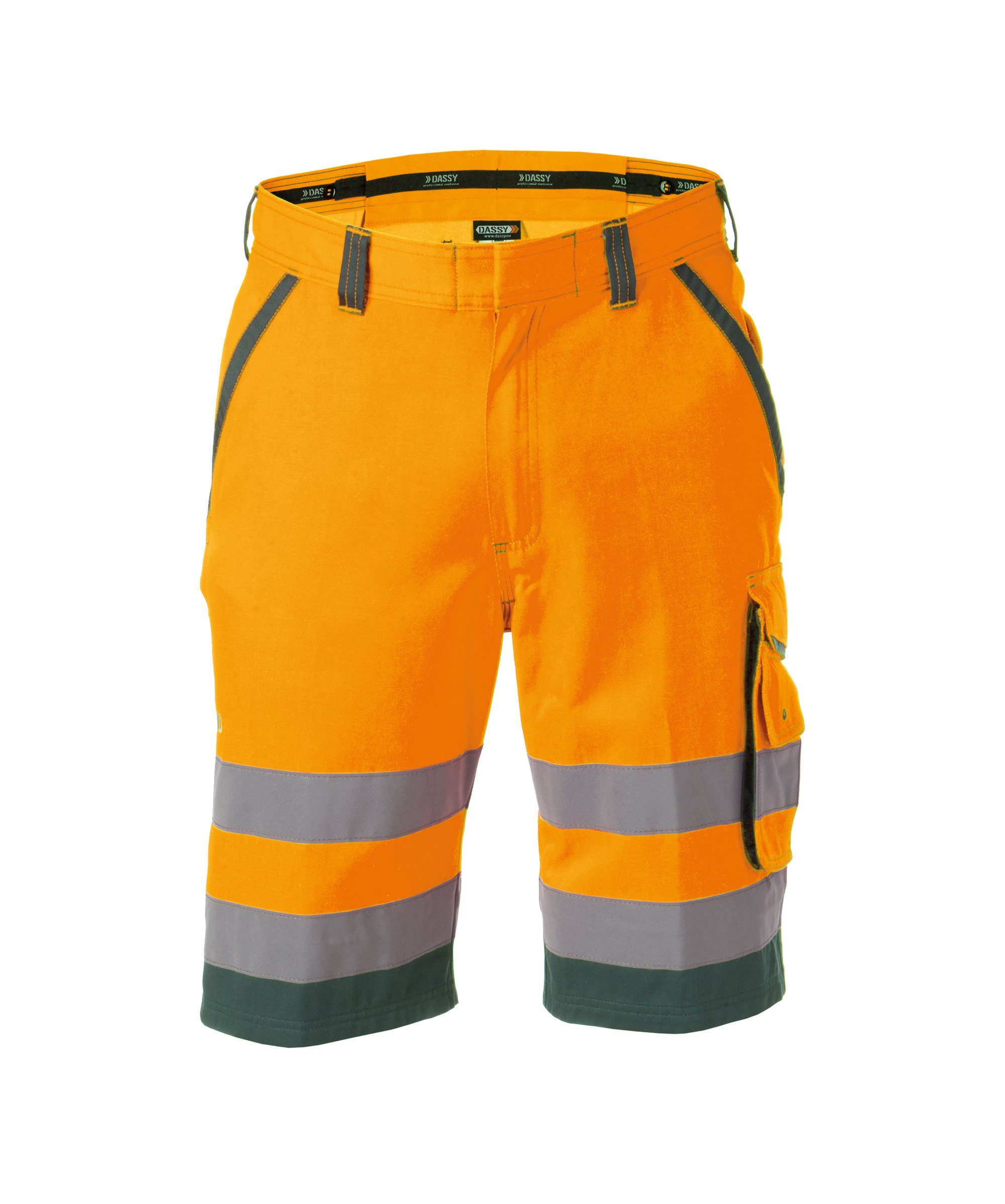 Dassy neonorange/flaschengrün Lucca Arbeitsshorts Warnschutz-Shorts (1-tlg)