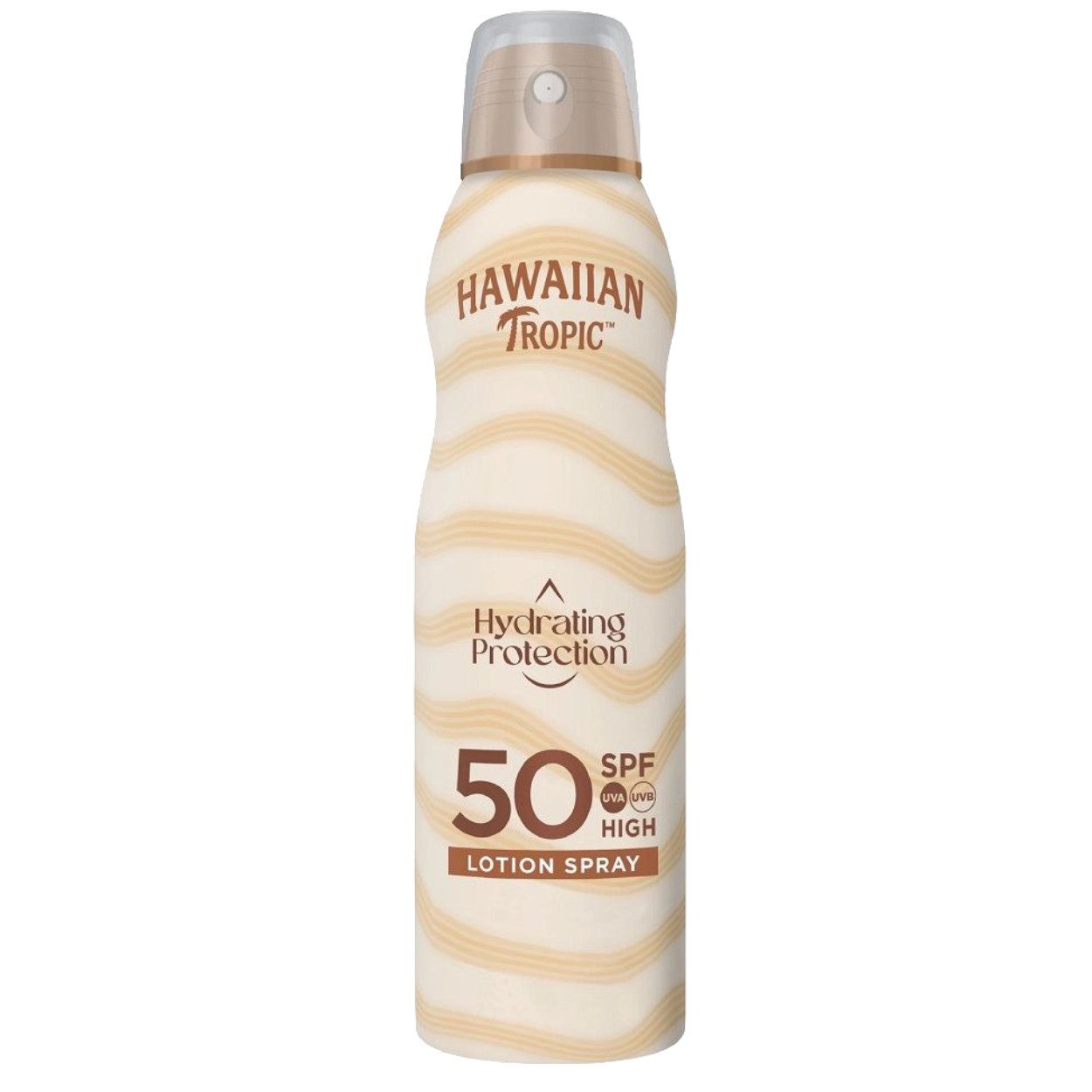Hawaiian Tropic Sonnenschutzspray Hawaiian Tropic Silk Hydration Sonnenspray SPF50 220 ml, Leichte seidige Formel mit angenehmem Duft