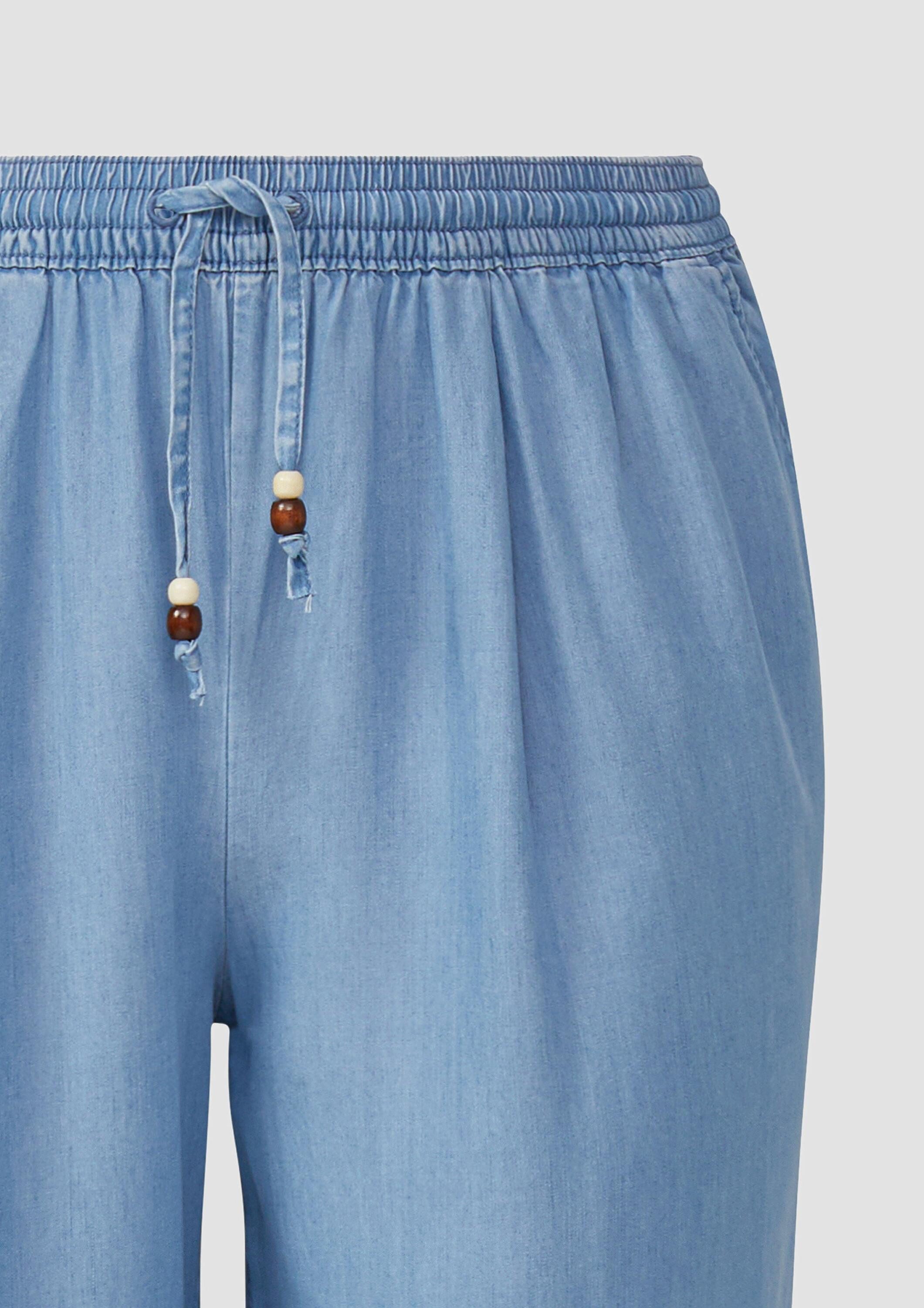 s.Oliver Culotte Jeans-Hose Lyocell-Culotte / Relaxed Fit / Mid Rise / Wide Leg / Elastikbund